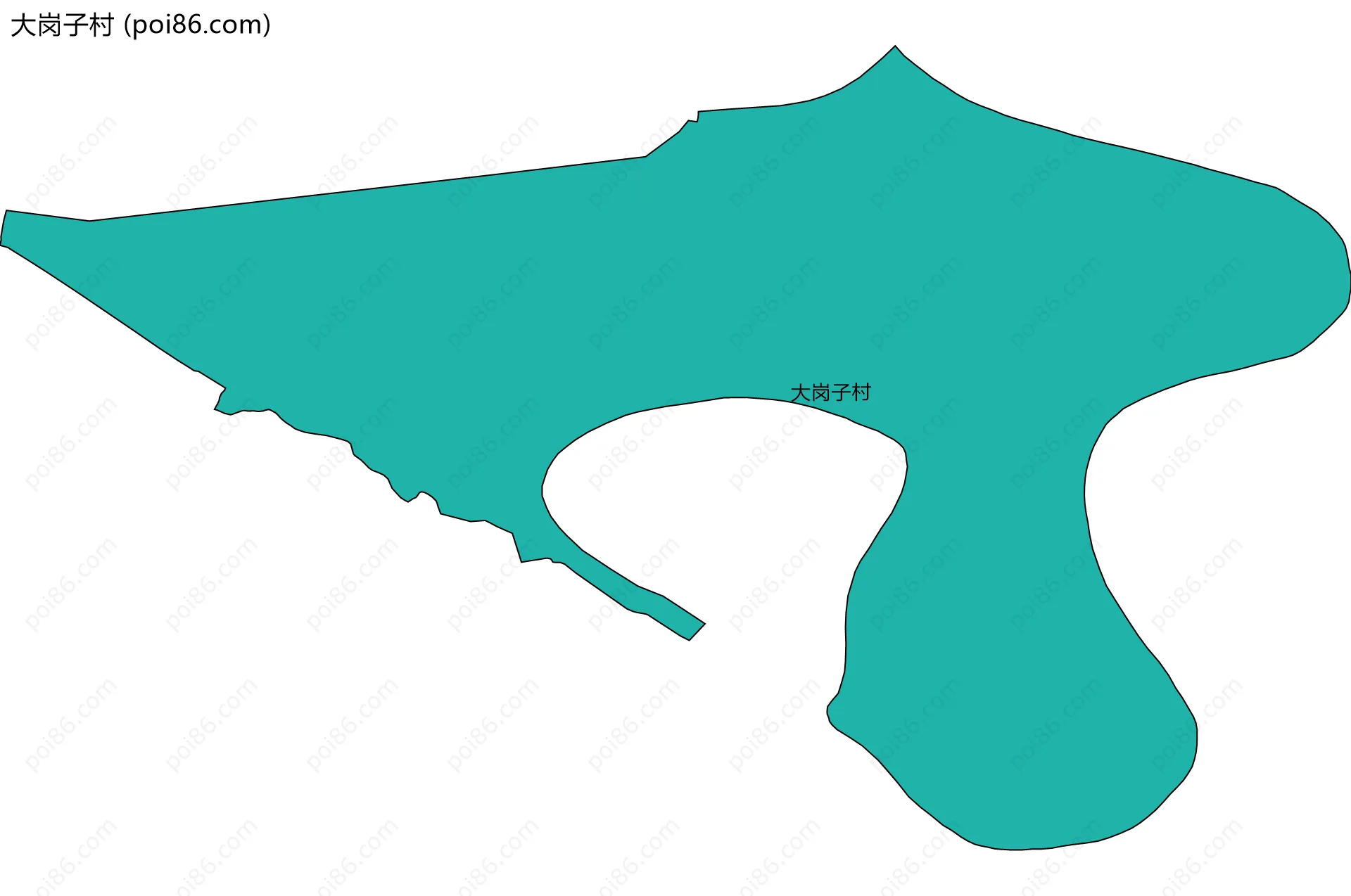 大岗子村边界地图