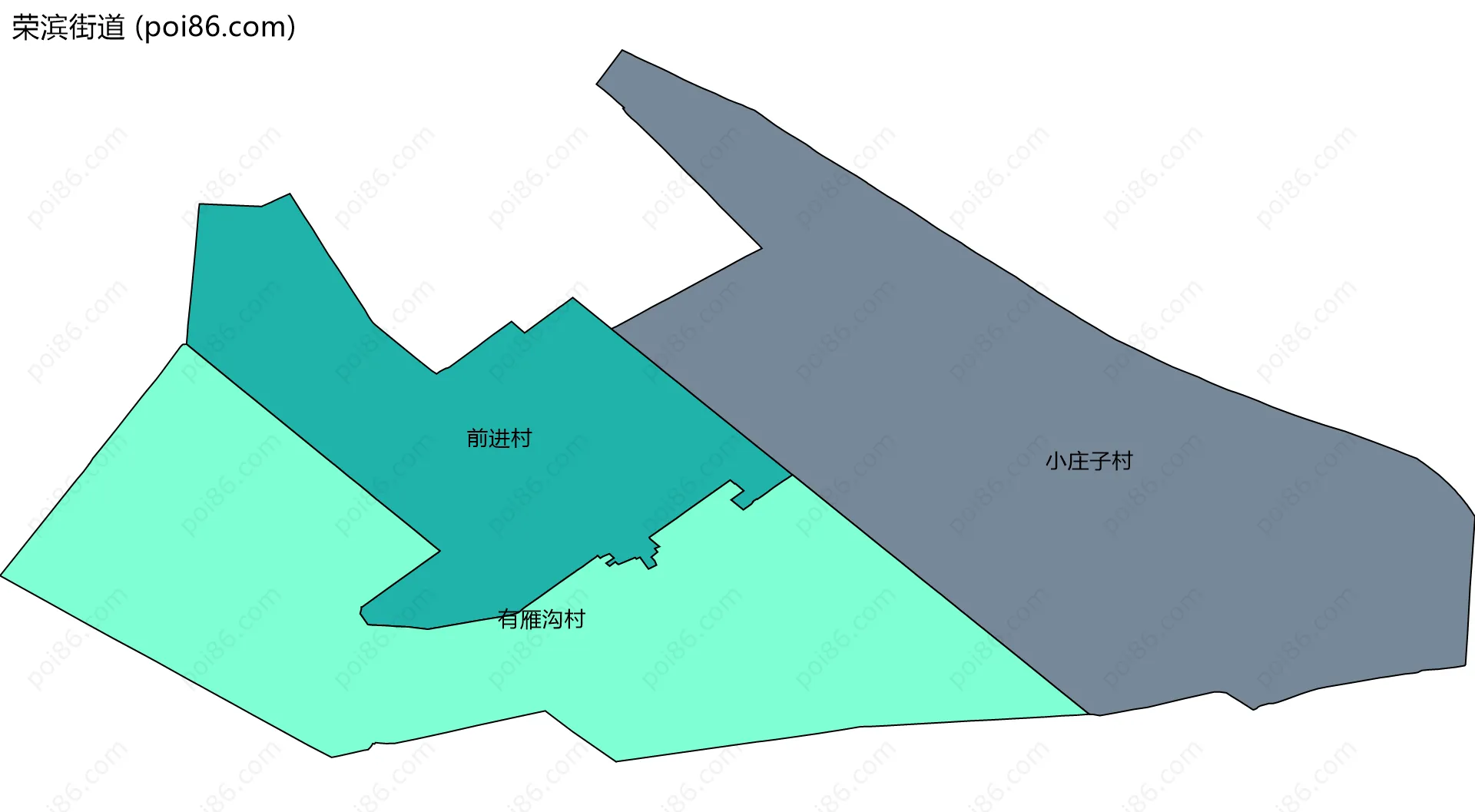 荣滨街道边界地图(五级行政区划)