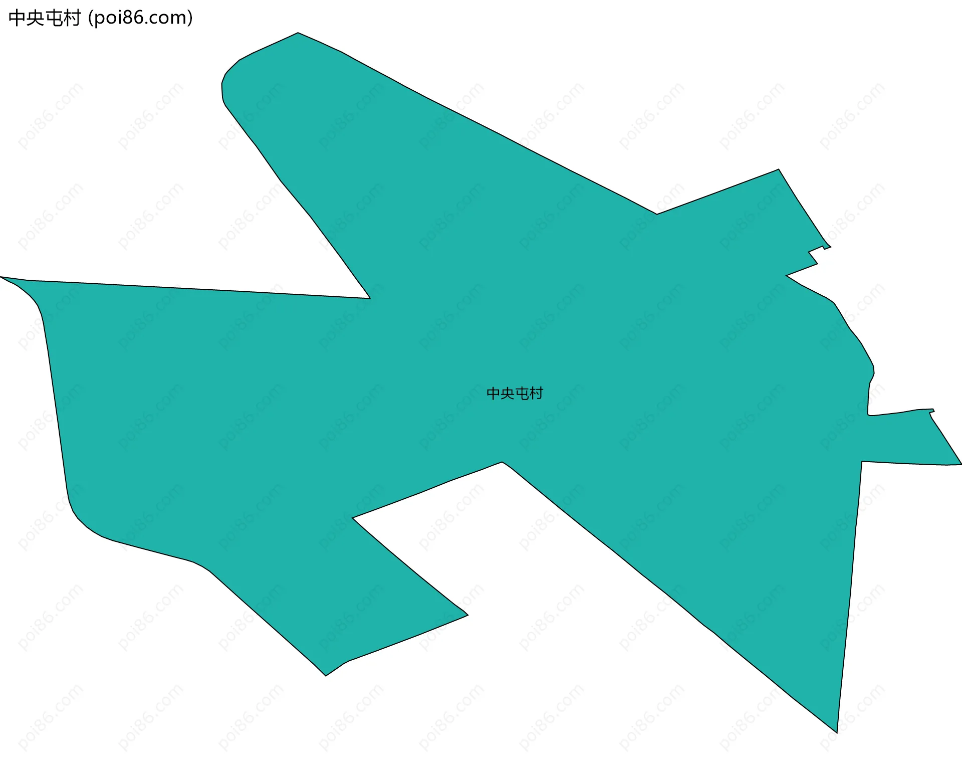 中央屯村边界地图