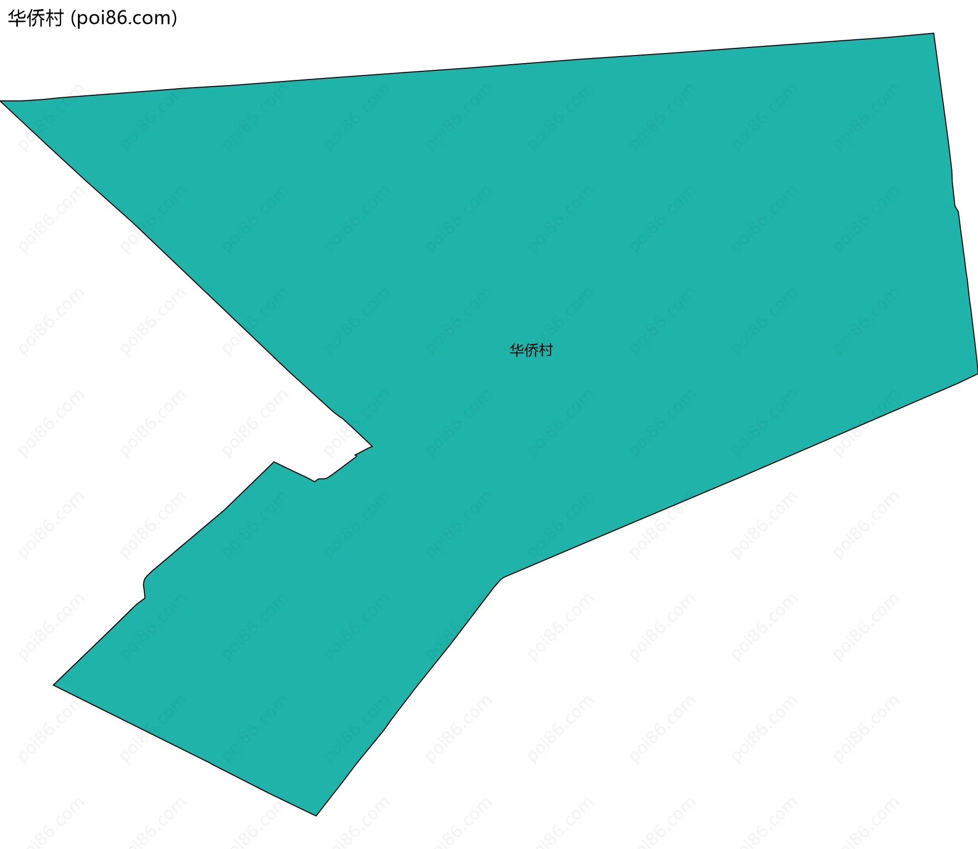 华侨村边界地图
