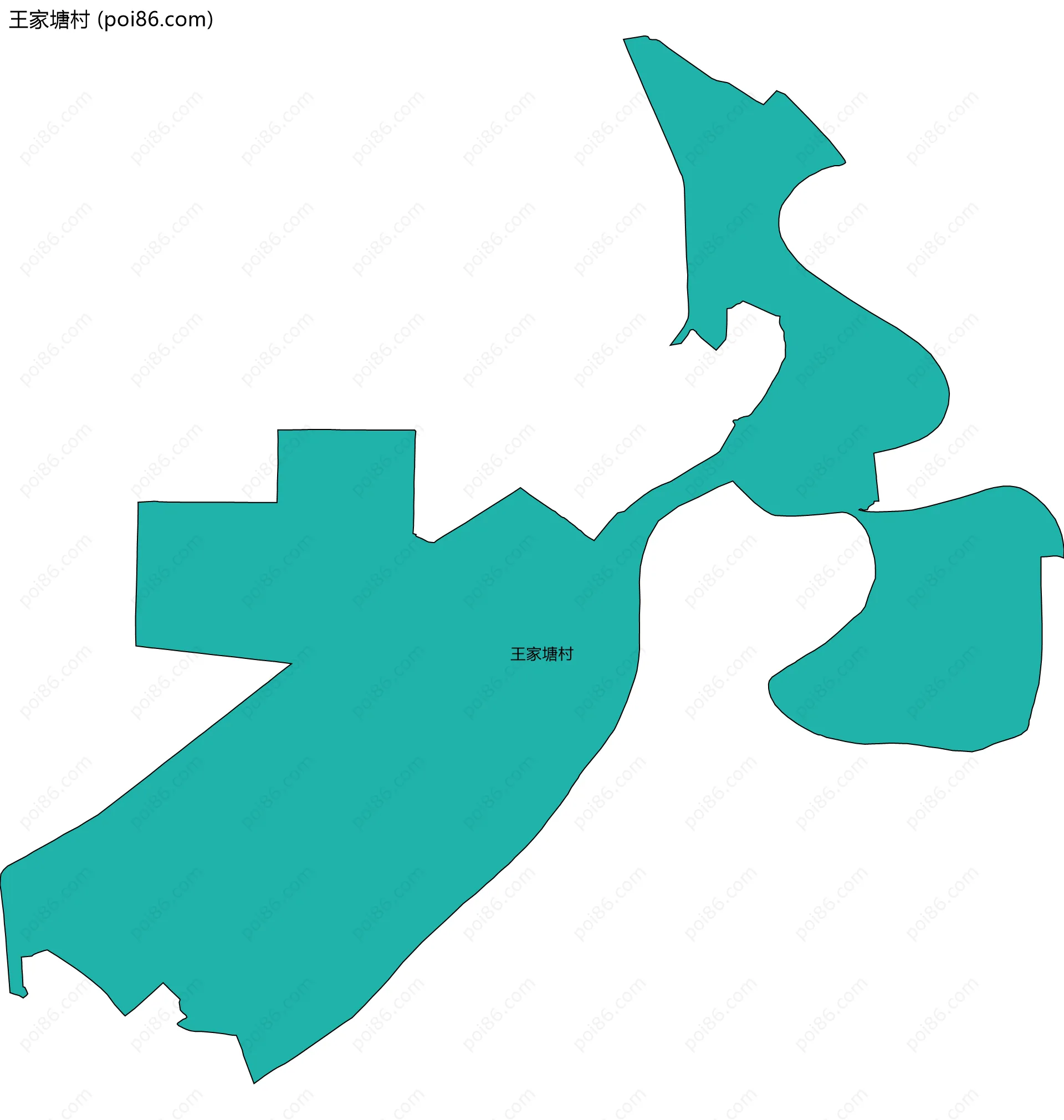 王家塘村边界地图