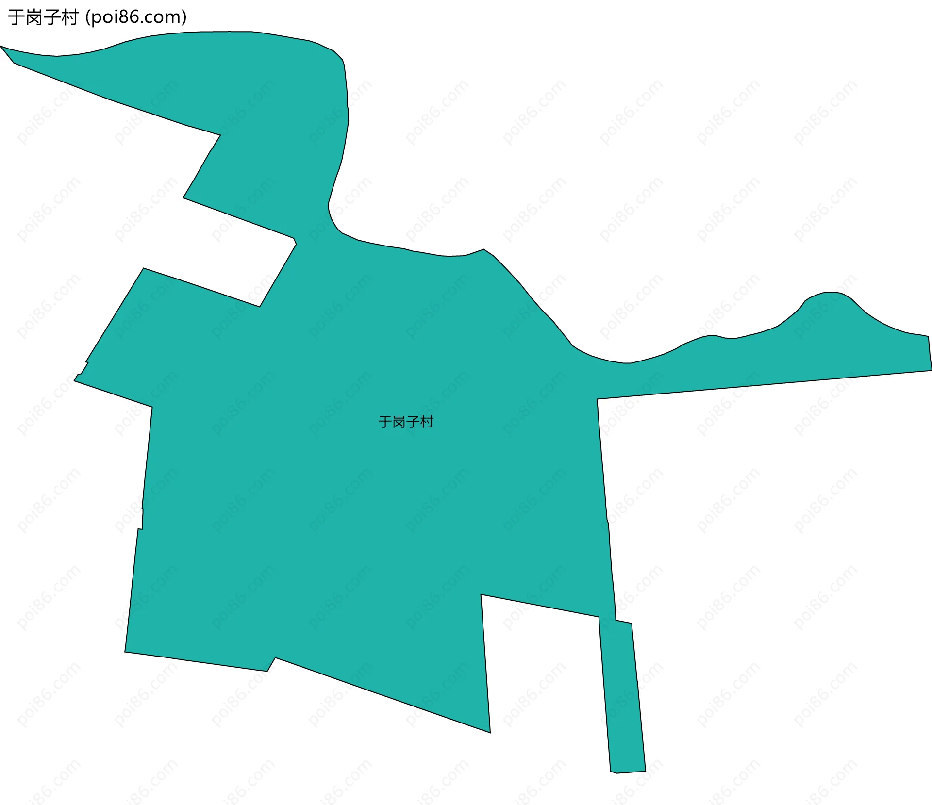 于岗子村边界地图