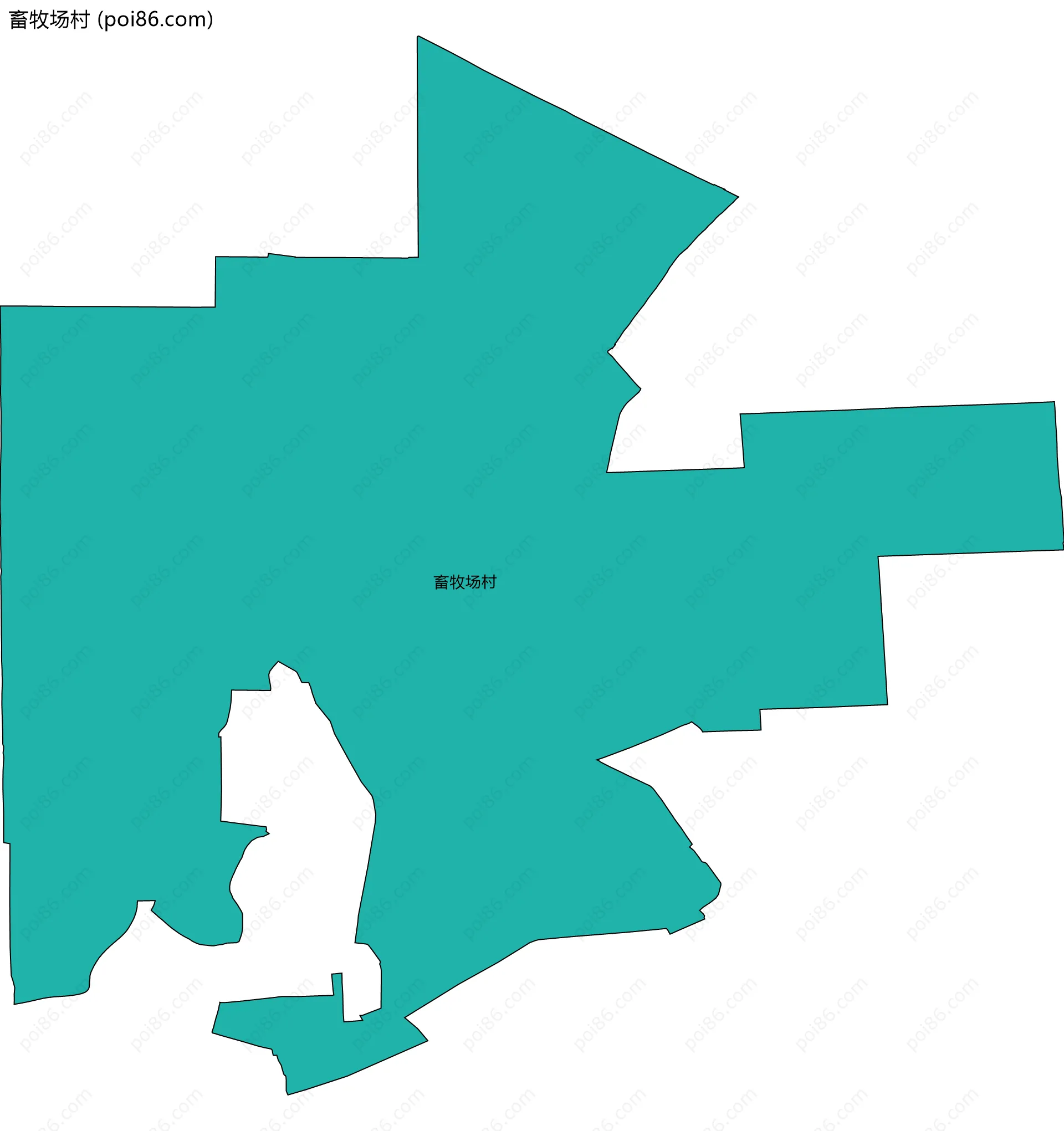 畜牧场村边界地图