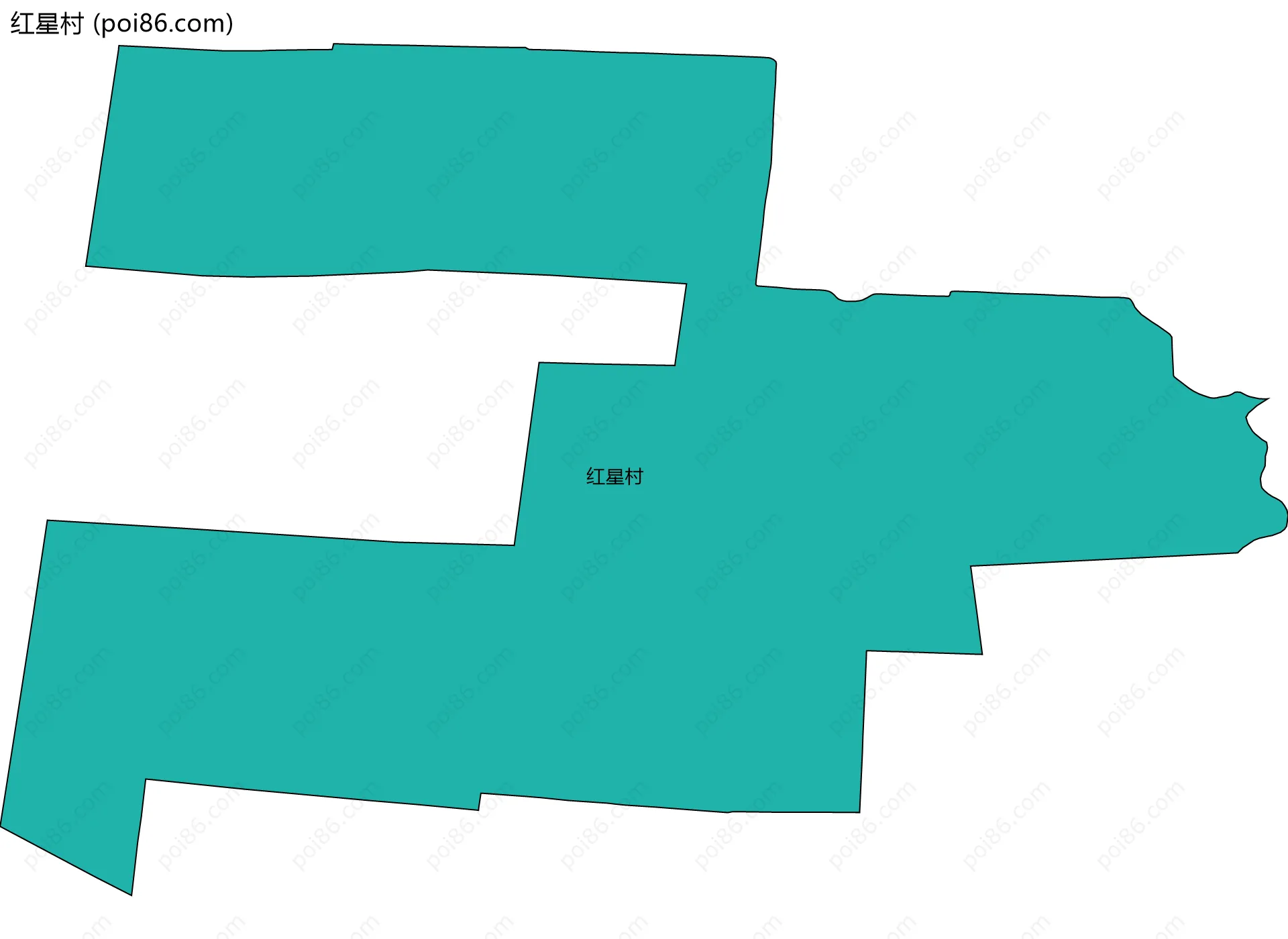 红星村边界地图