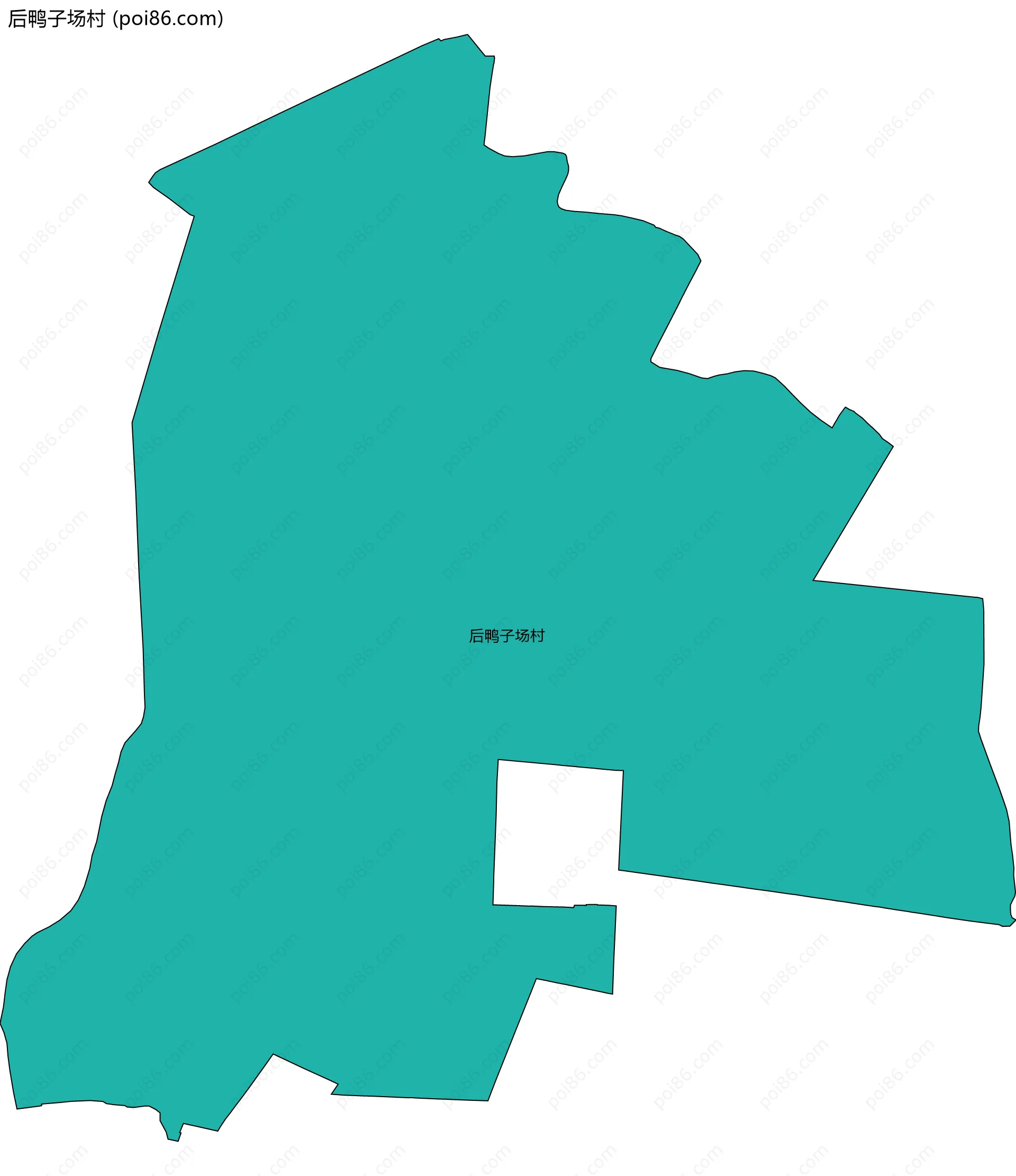 后鸭子场村边界地图