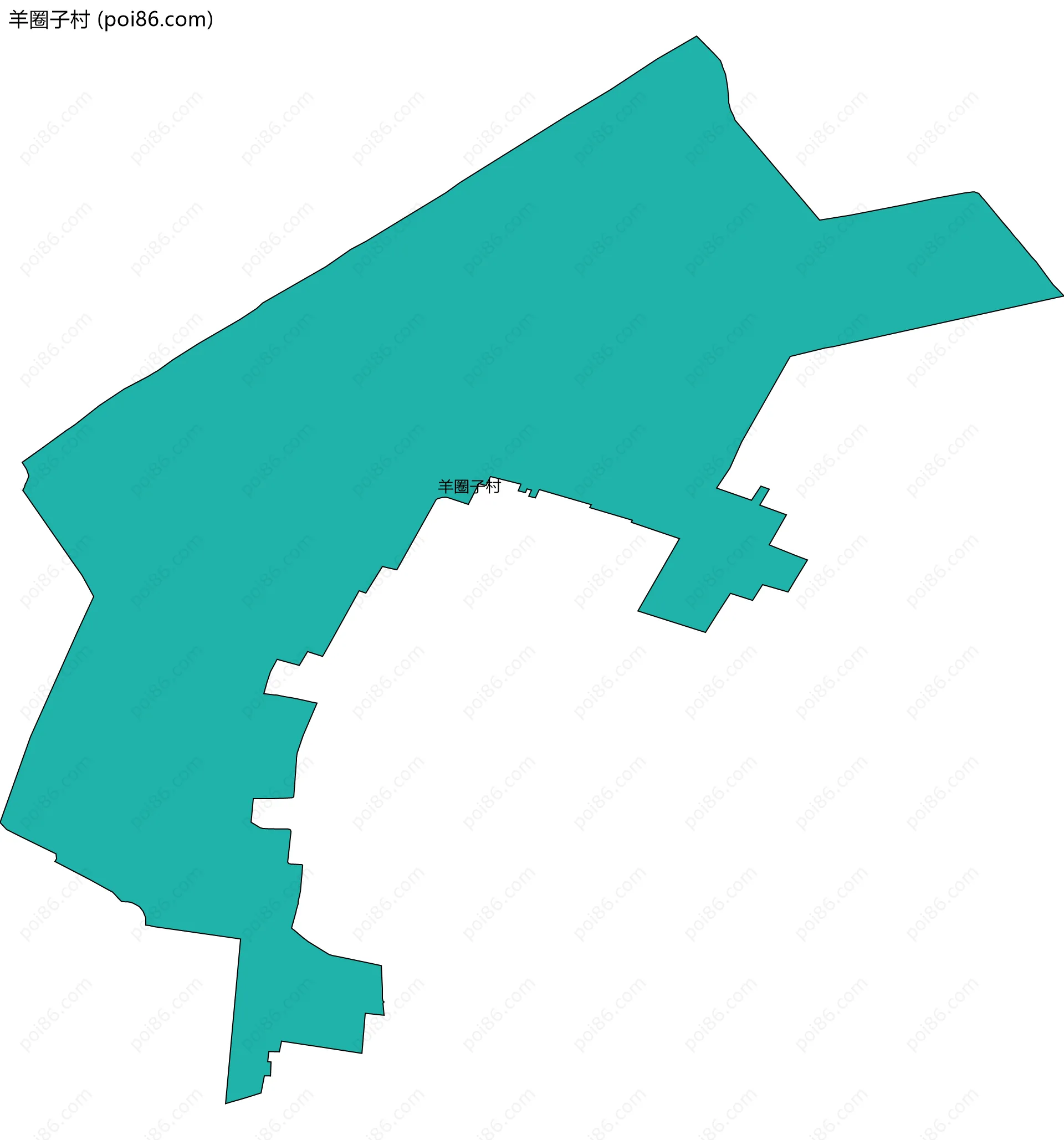 羊圈子村边界地图