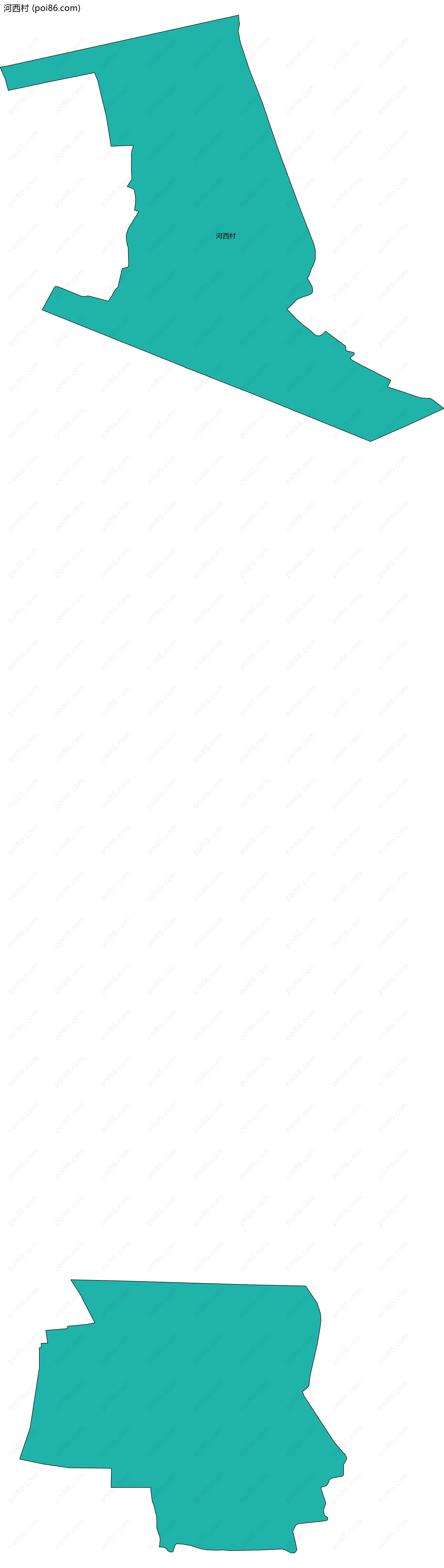 河西村边界地图