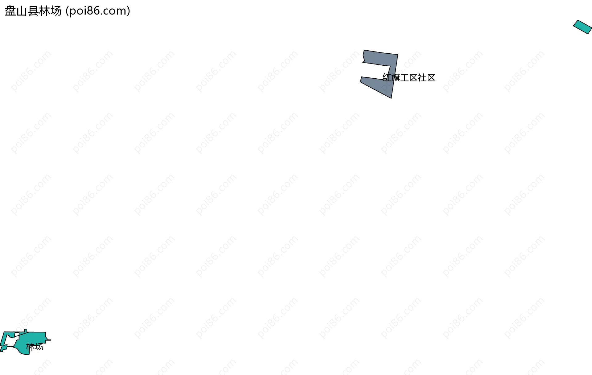 盘山县林场边界地图(五级行政区划)