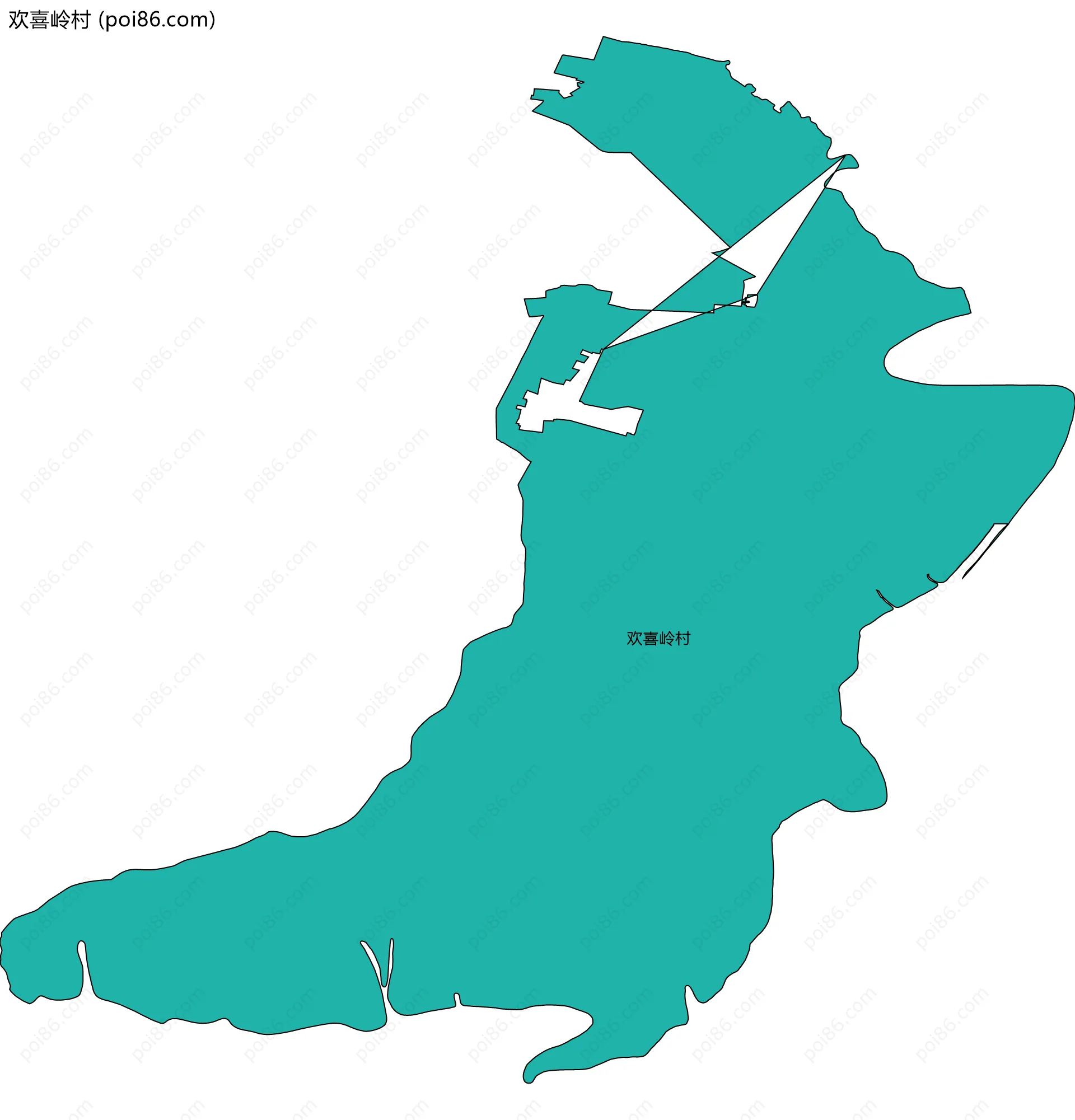 欢喜岭村边界地图