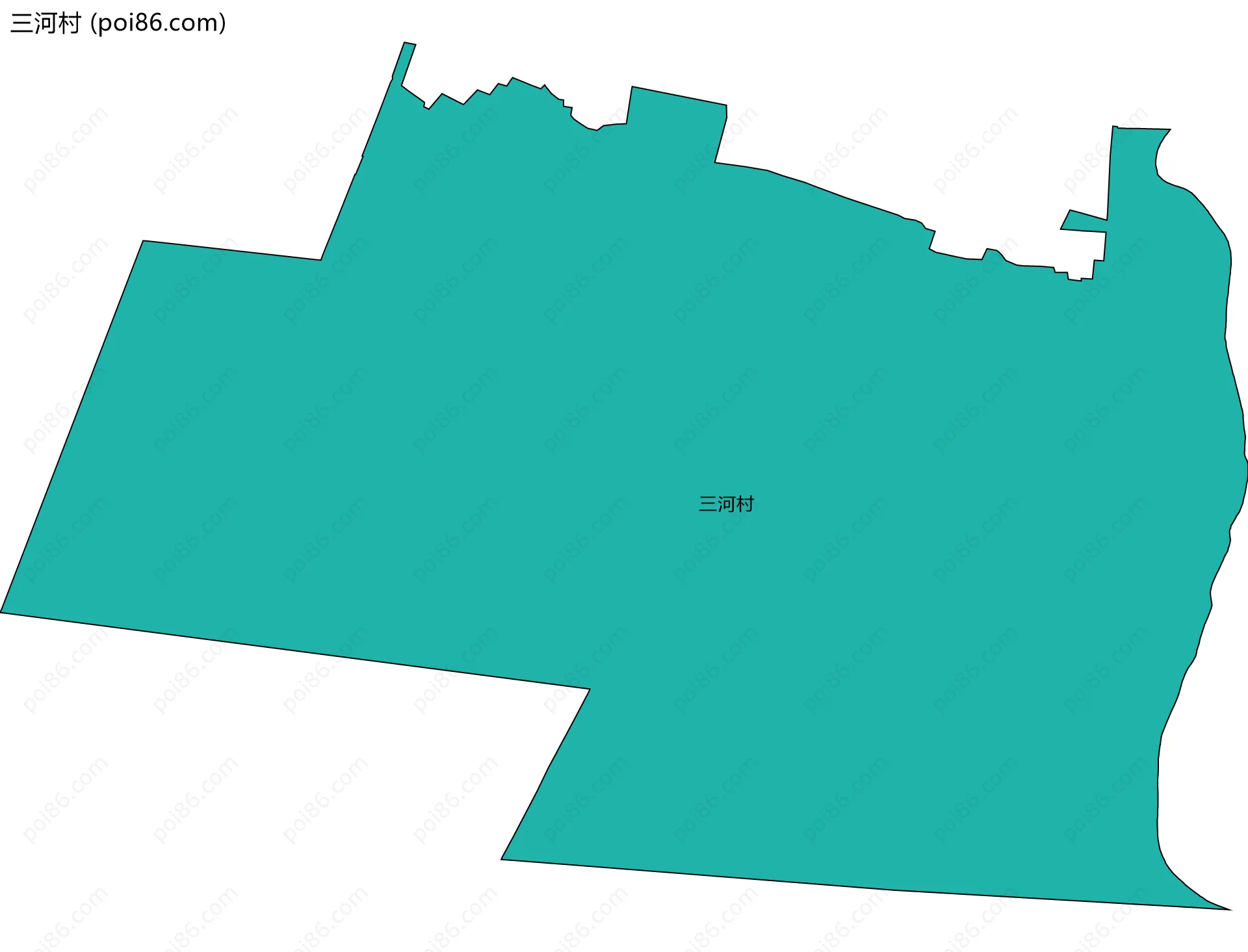 三河村边界地图