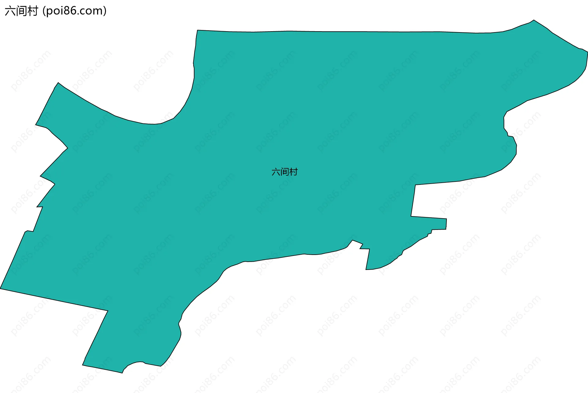 六间村边界地图