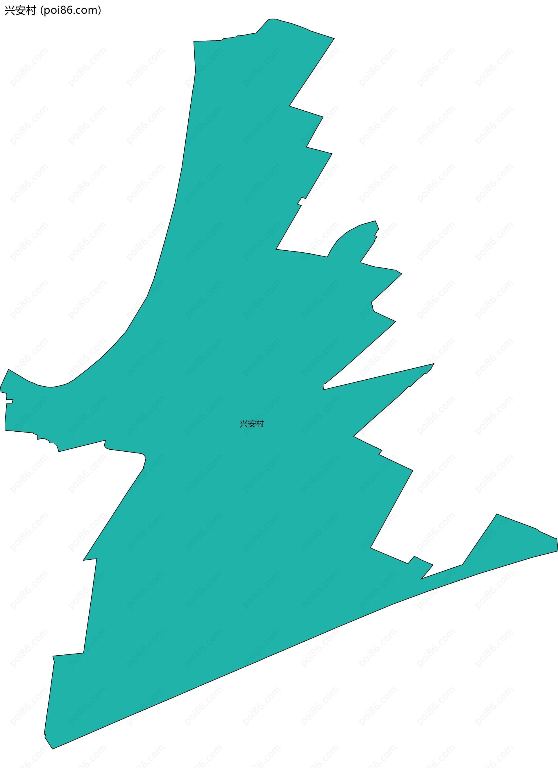 兴安村边界地图