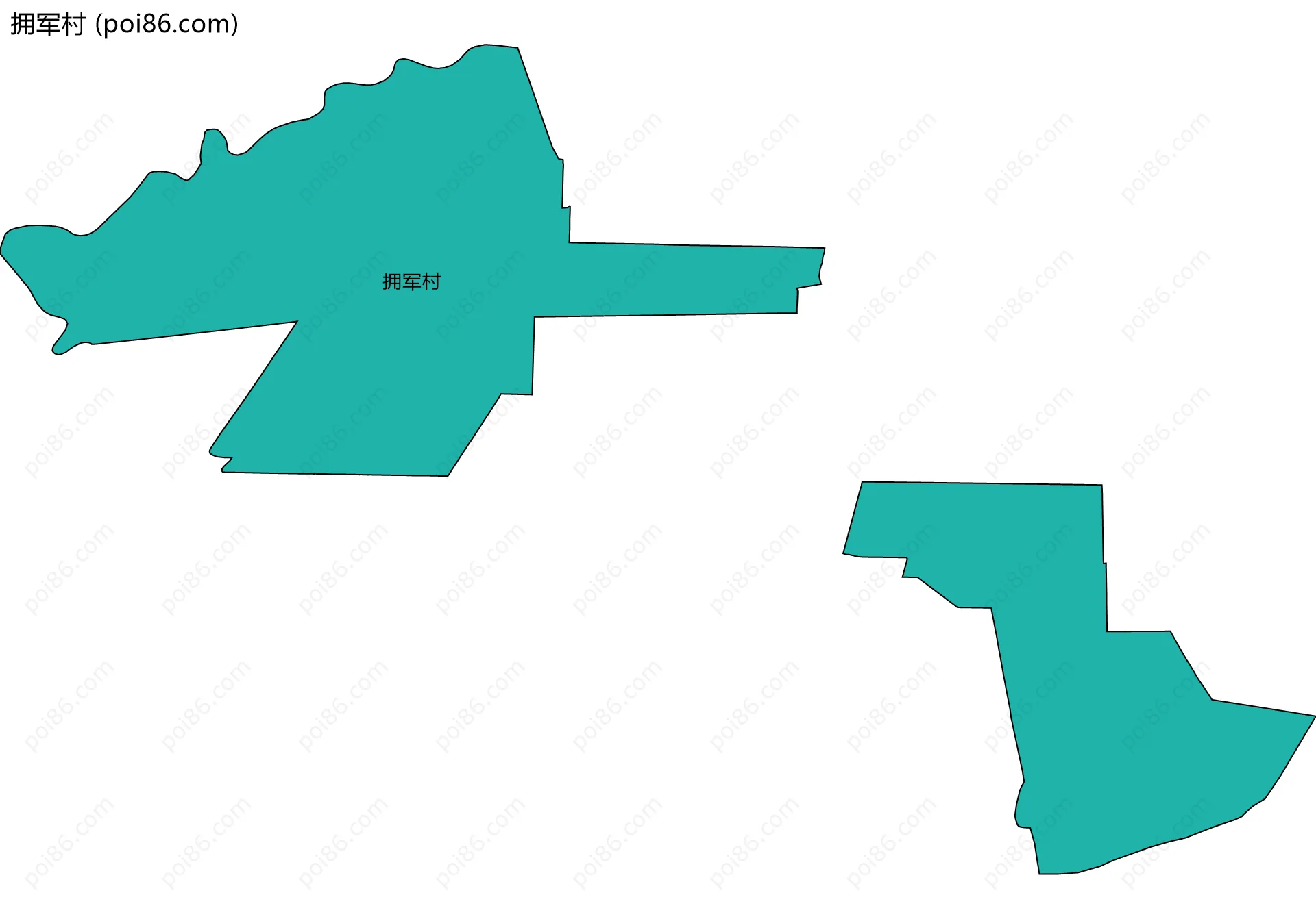 拥军村边界地图