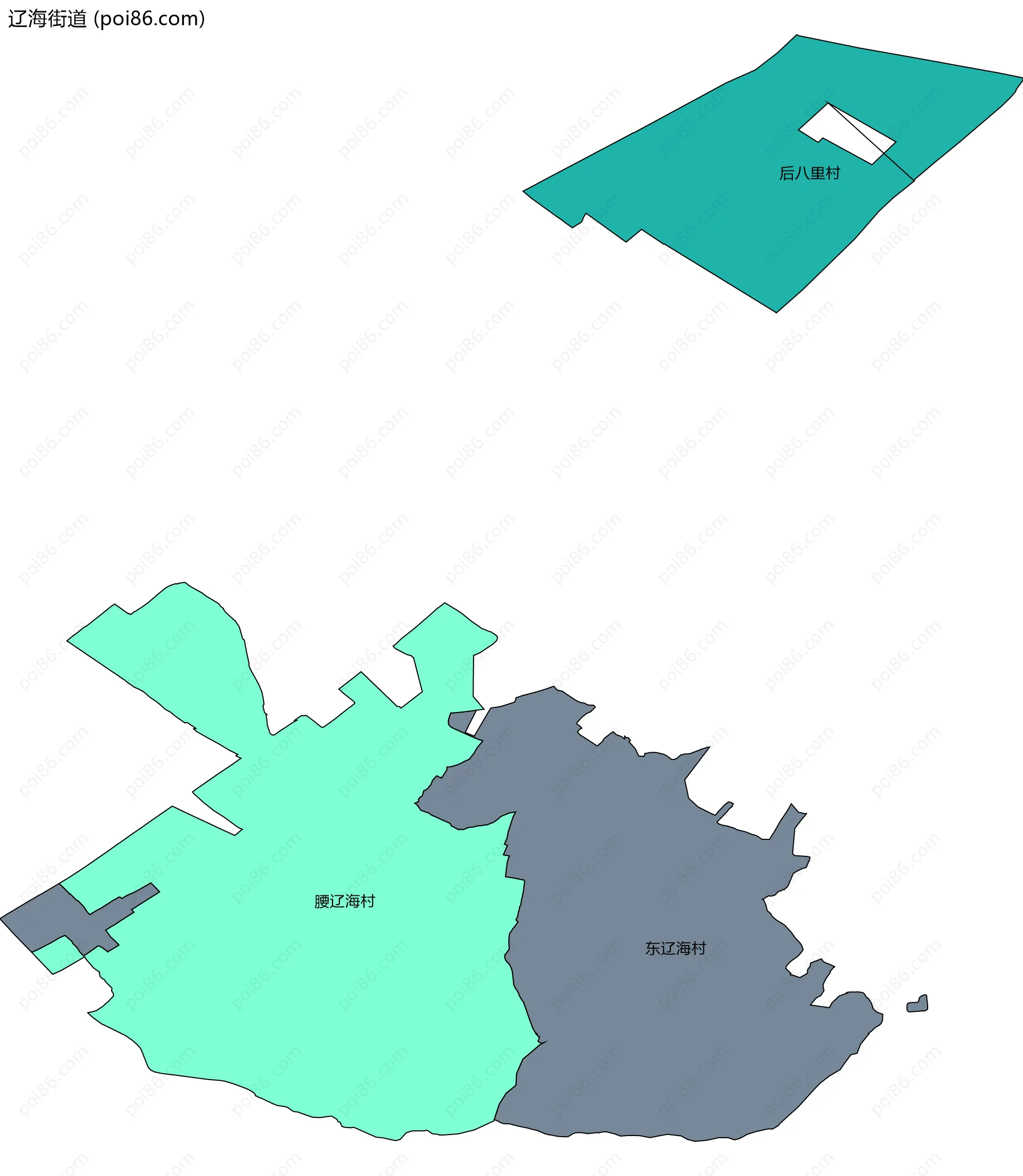 辽海街道边界地图(五级行政区划)