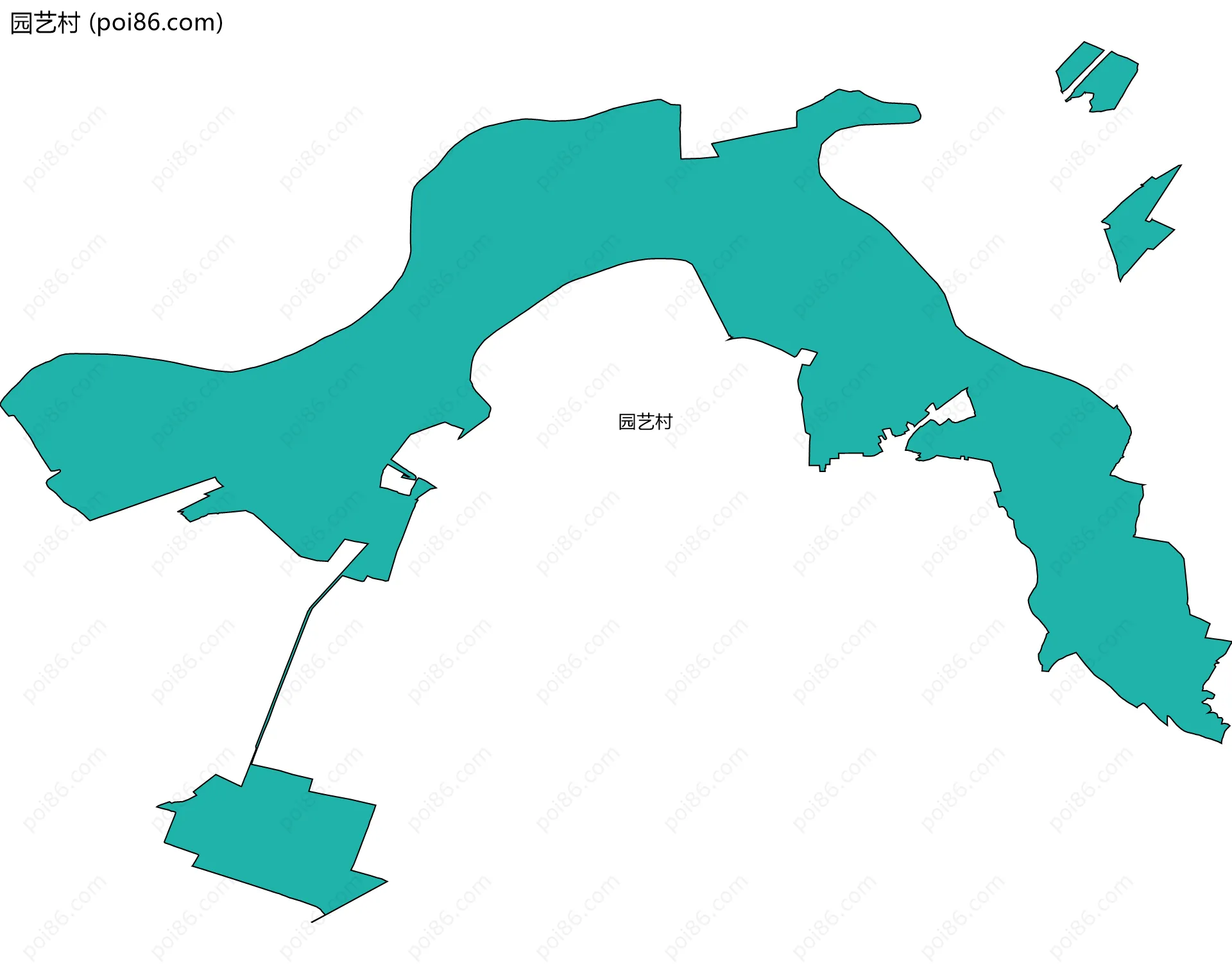 园艺村边界地图