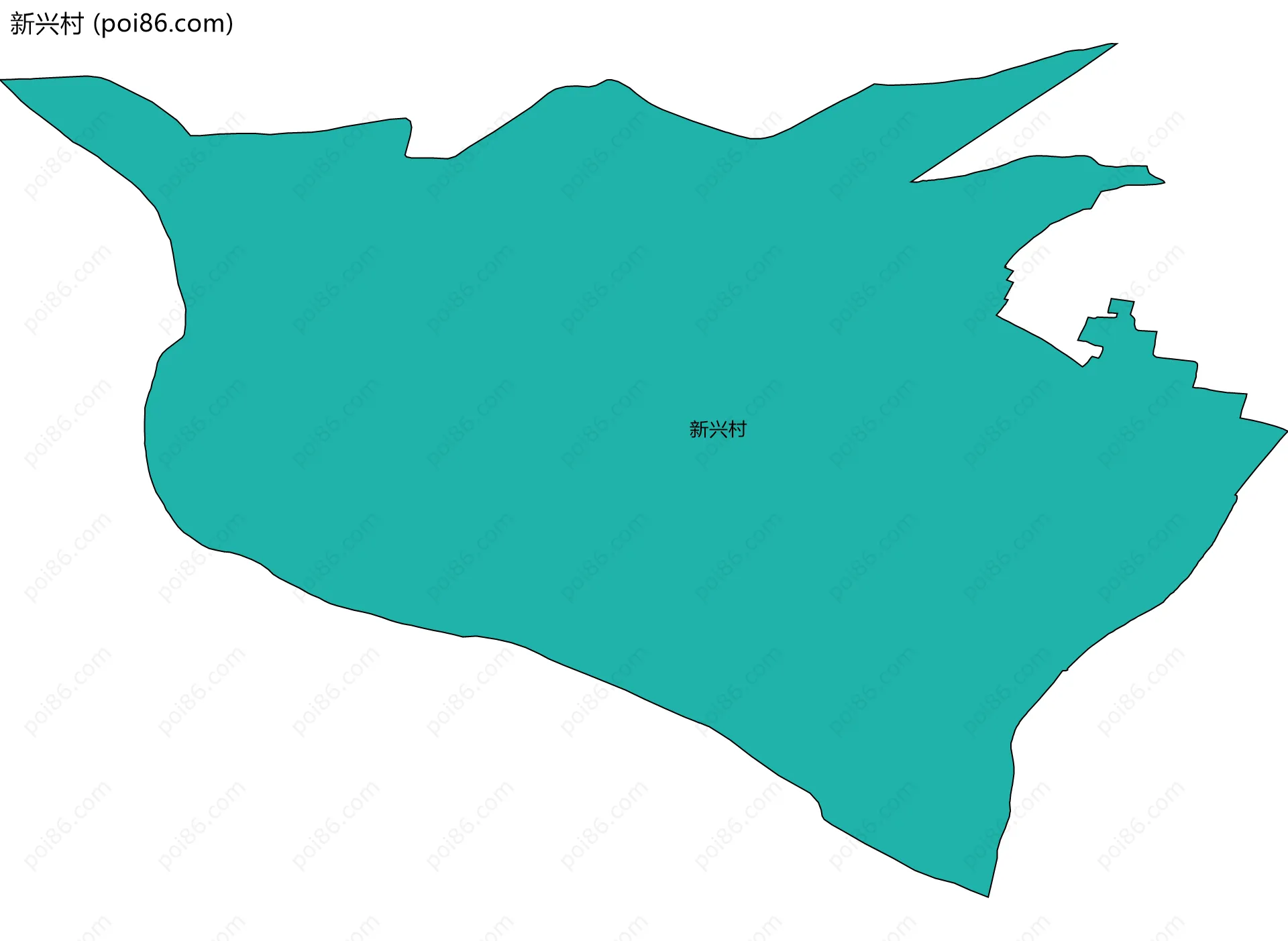 新兴村边界地图