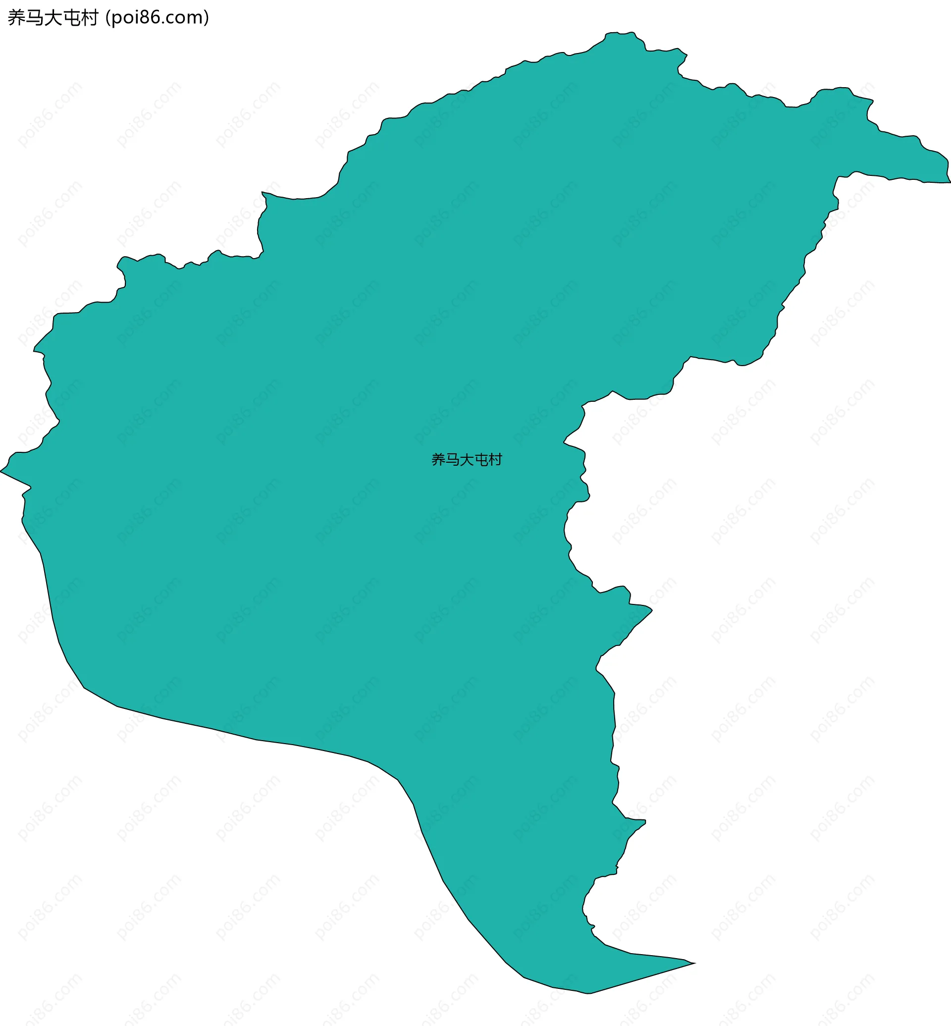 养马大屯村边界地图