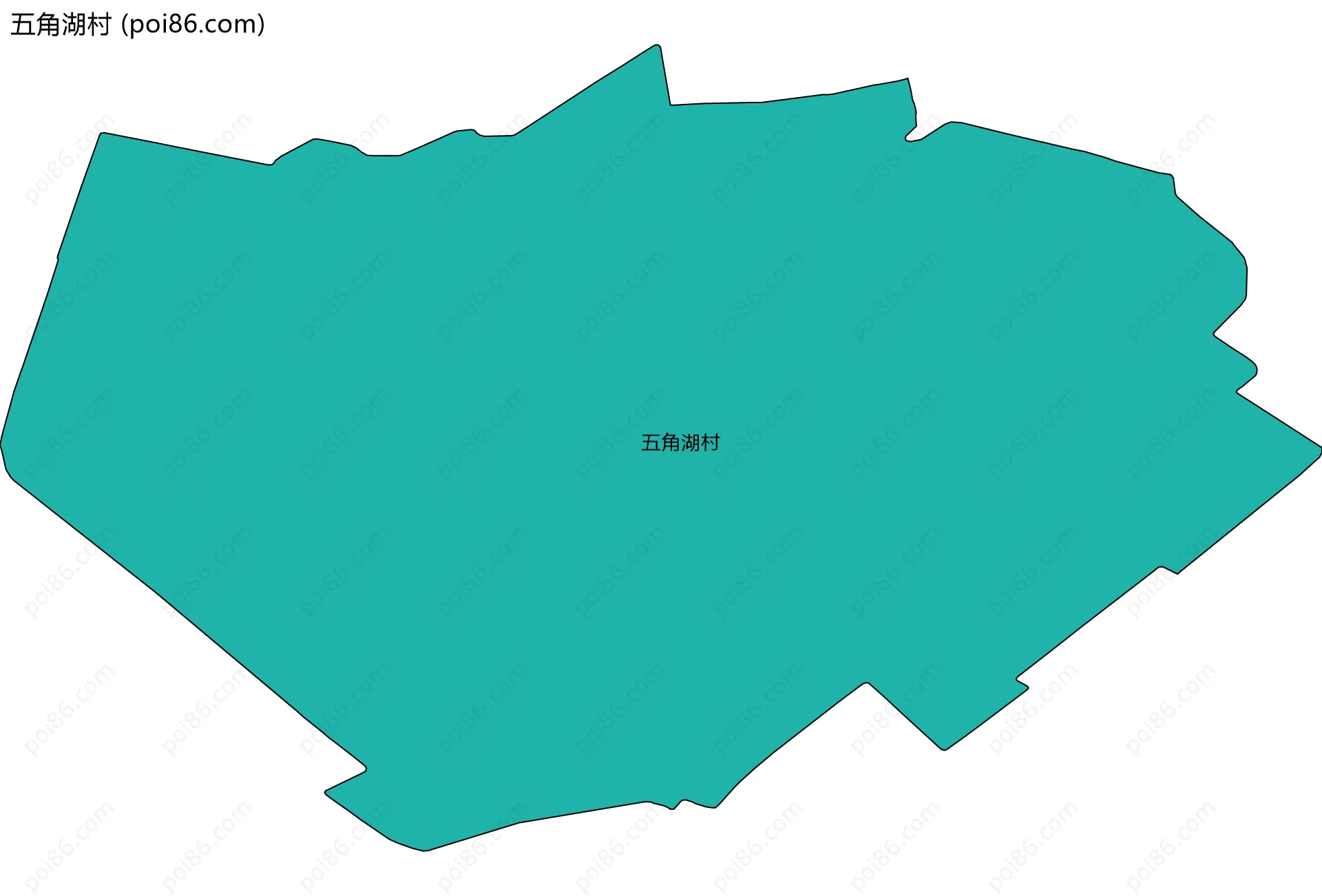 五角湖村边界地图