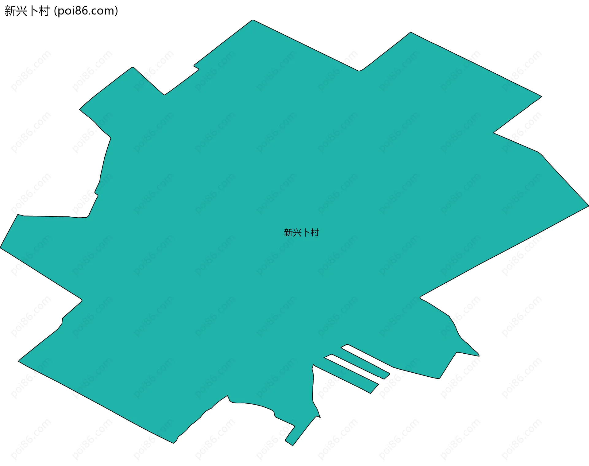 新兴卜村边界地图