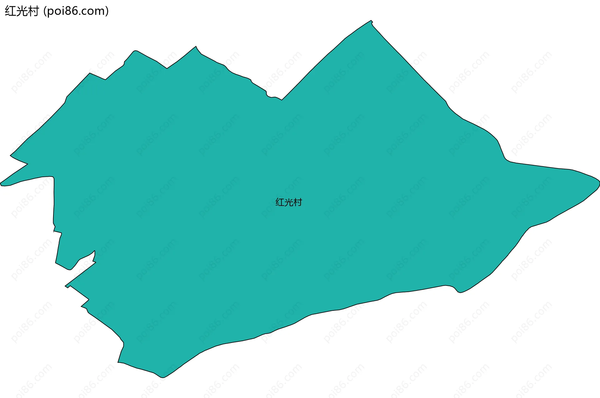 红光村边界地图