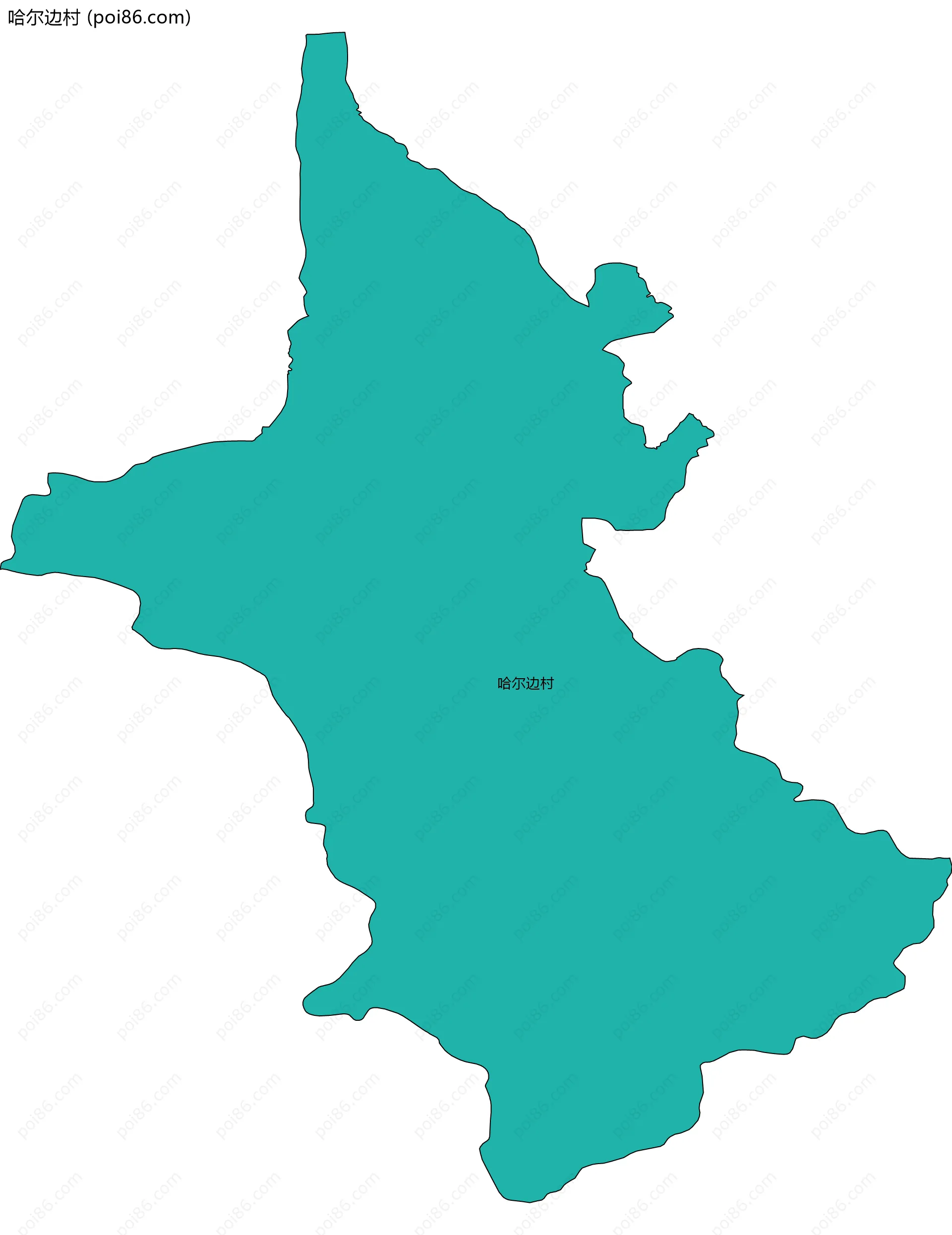 哈尔边村边界地图