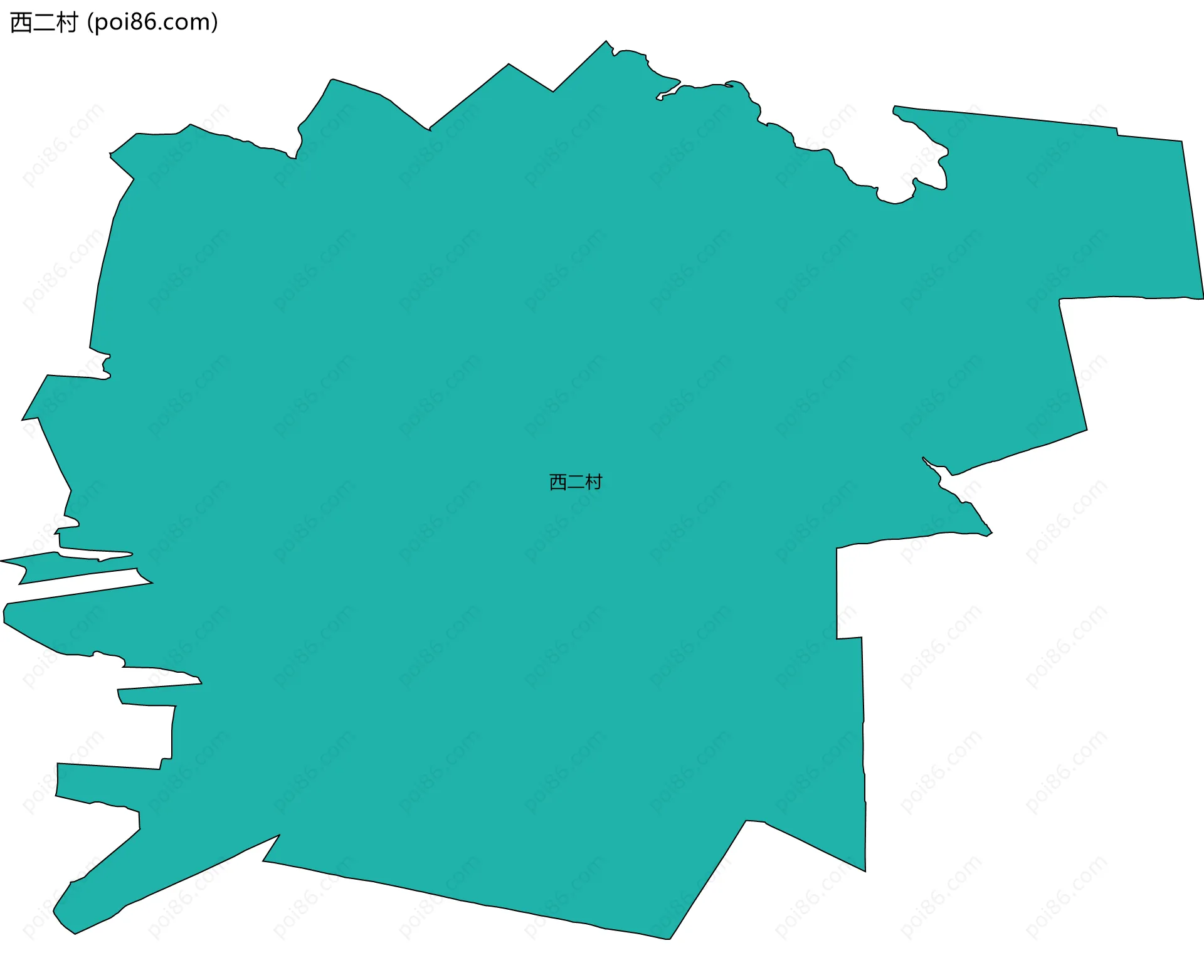 西二村边界地图