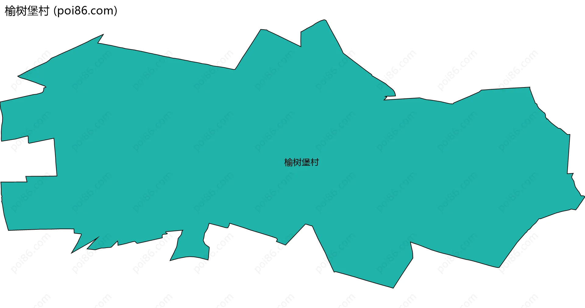 榆树堡村边界地图