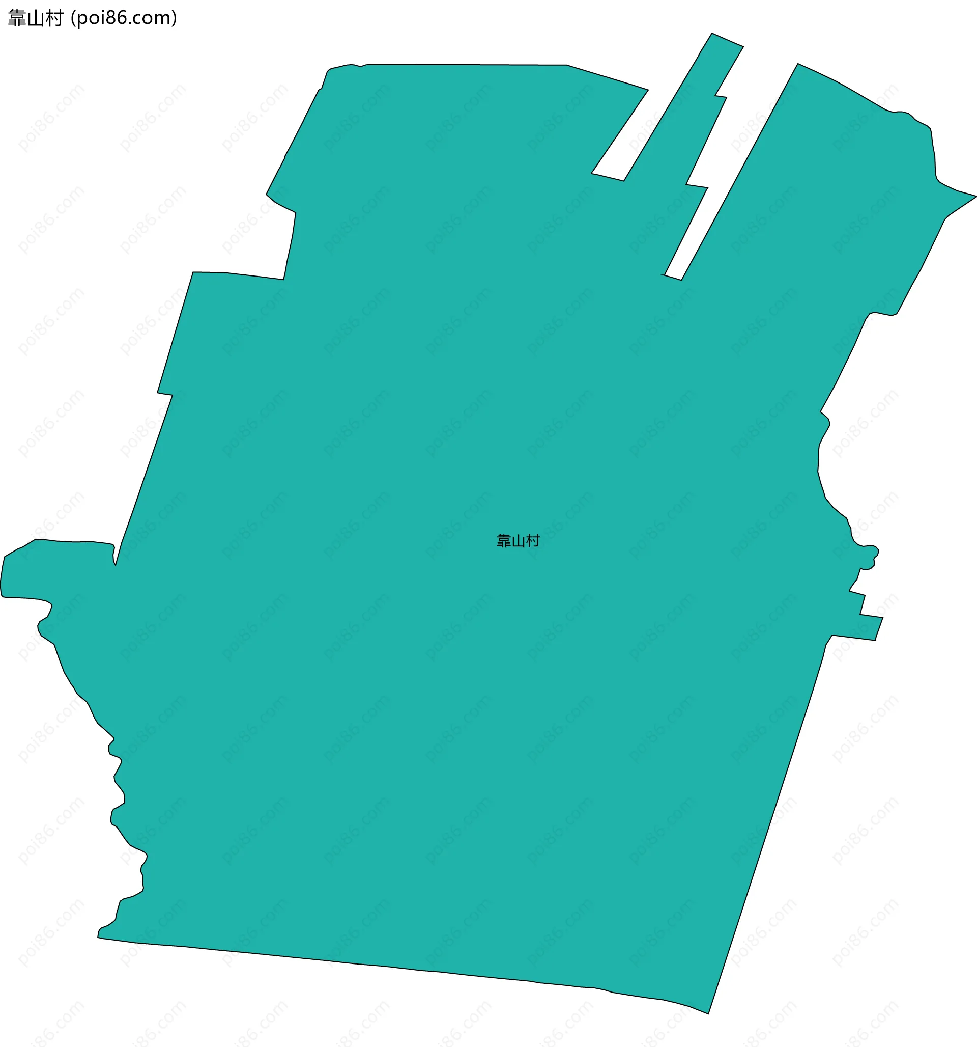 靠山村边界地图