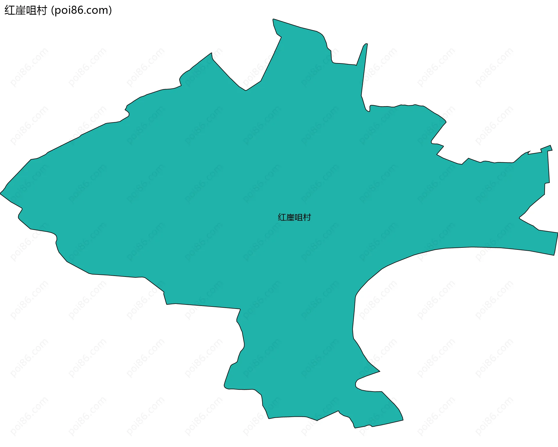 红崖咀村边界地图