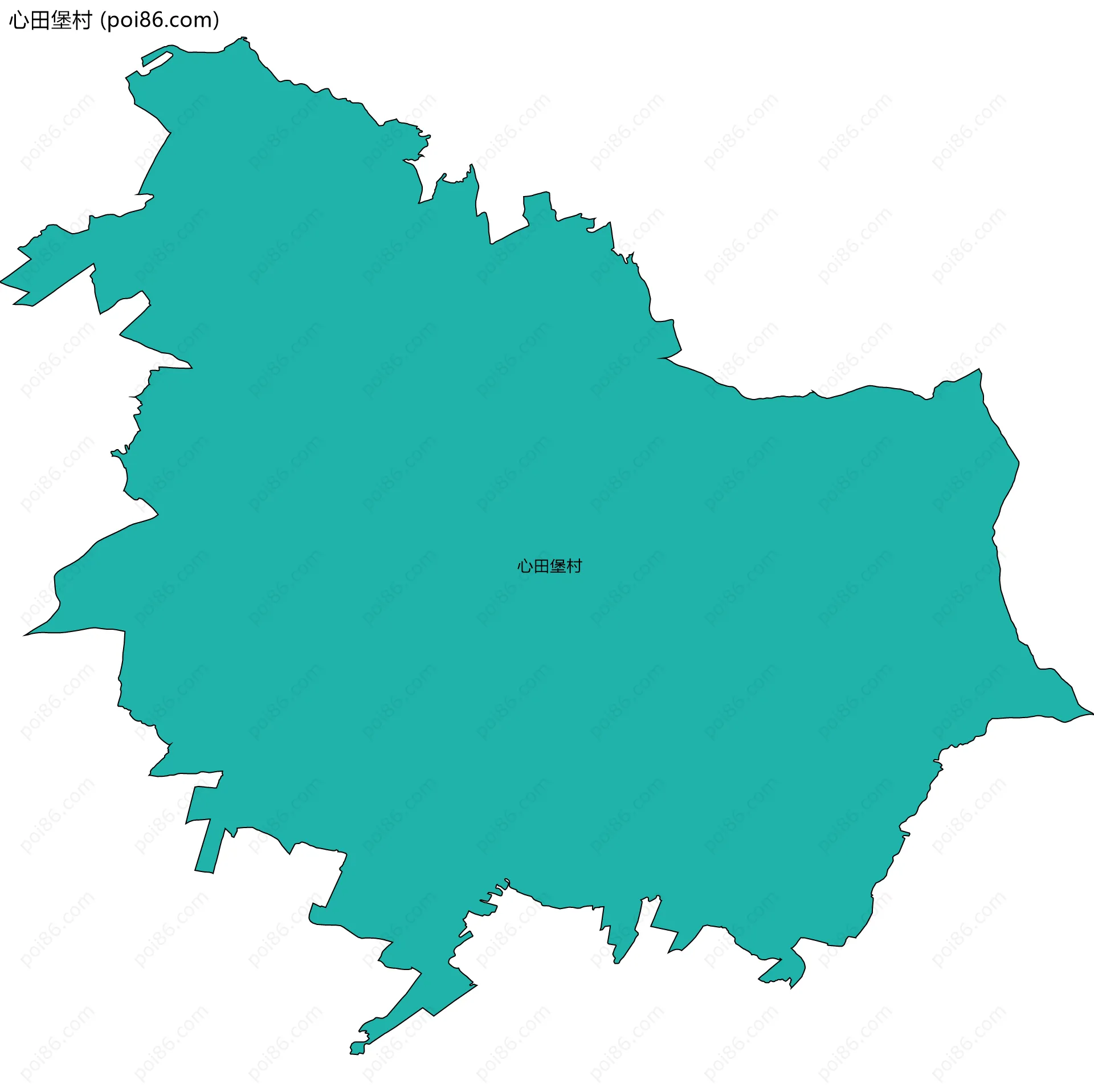 心田堡村边界地图