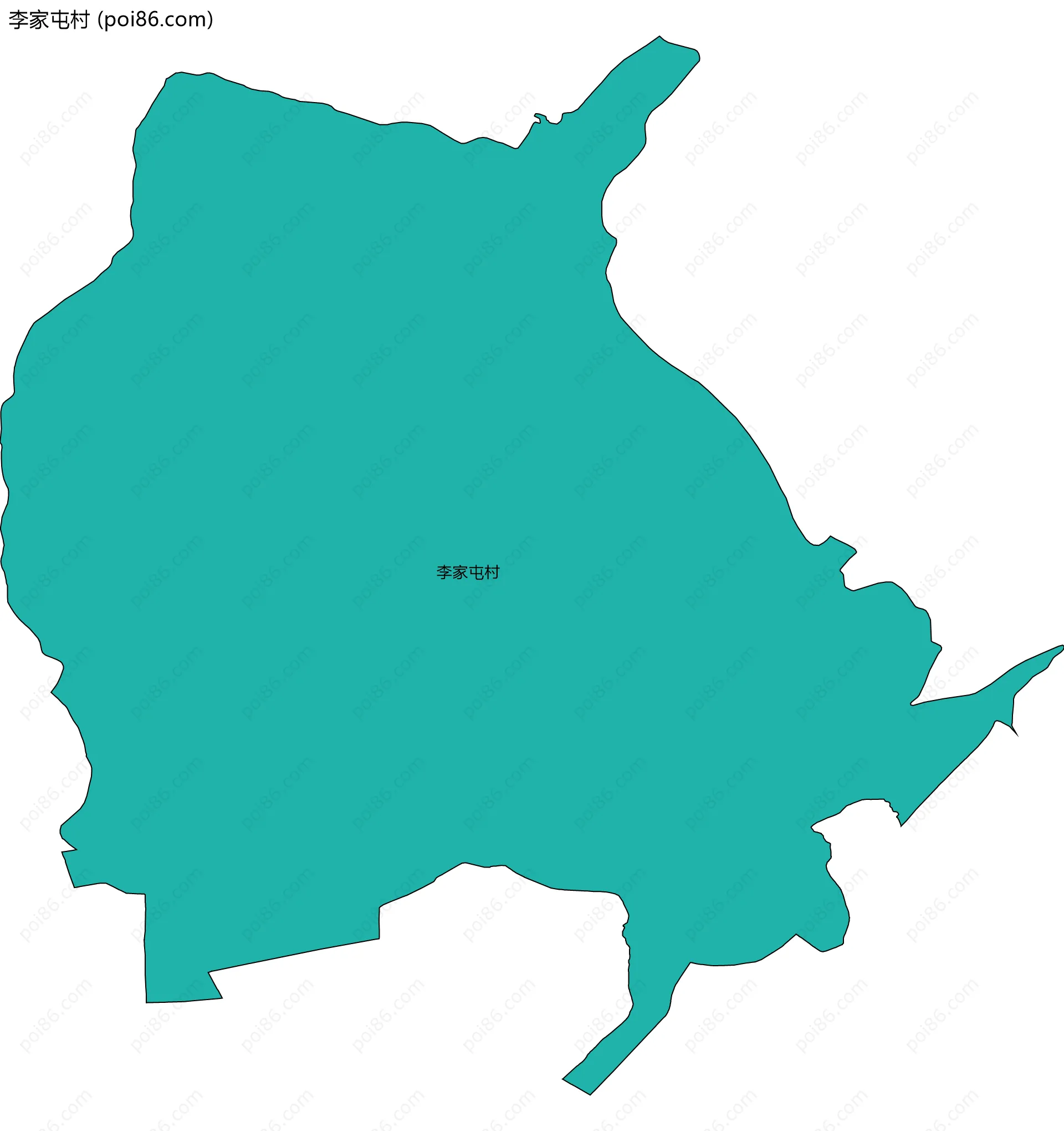 李家屯村边界地图
