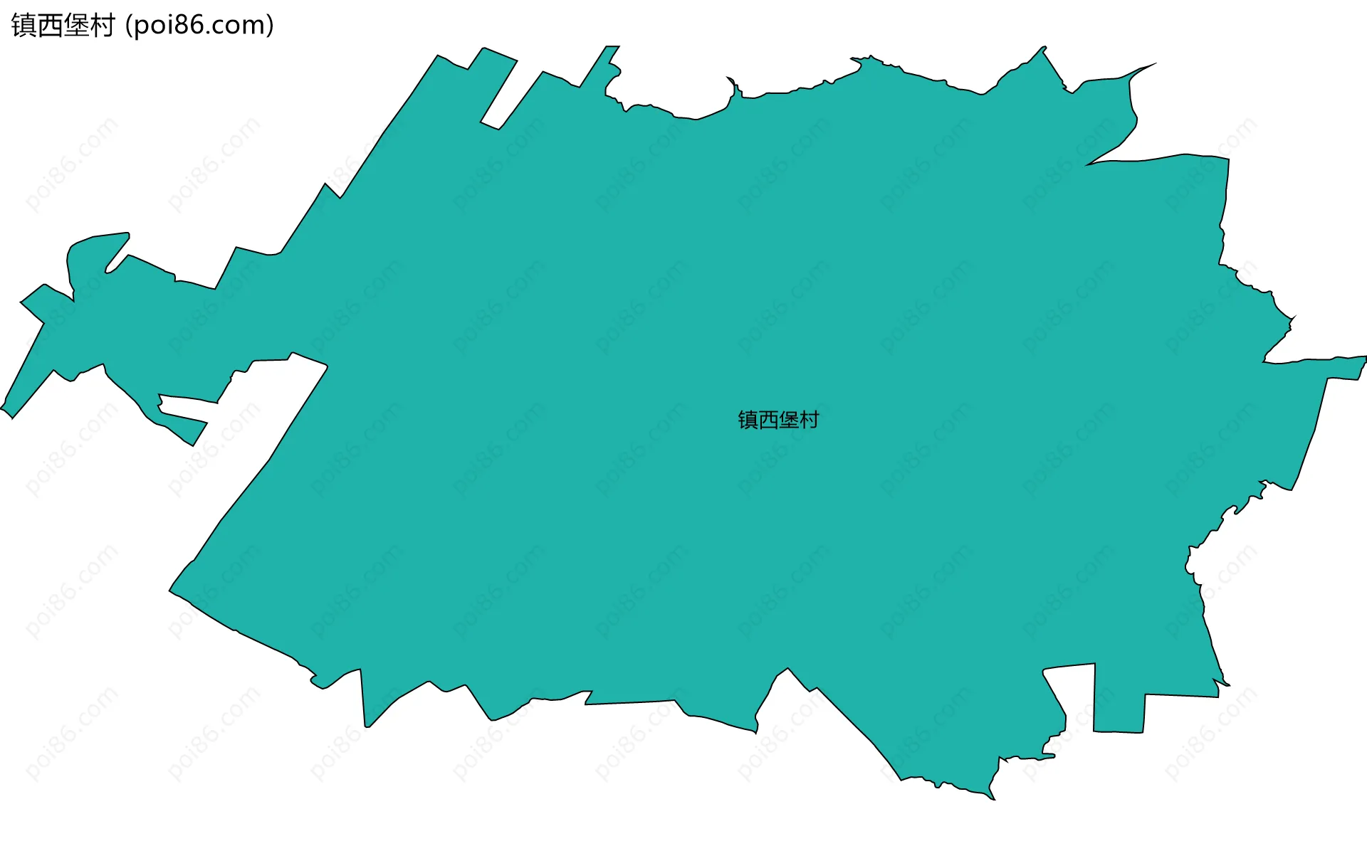 镇西堡村边界地图