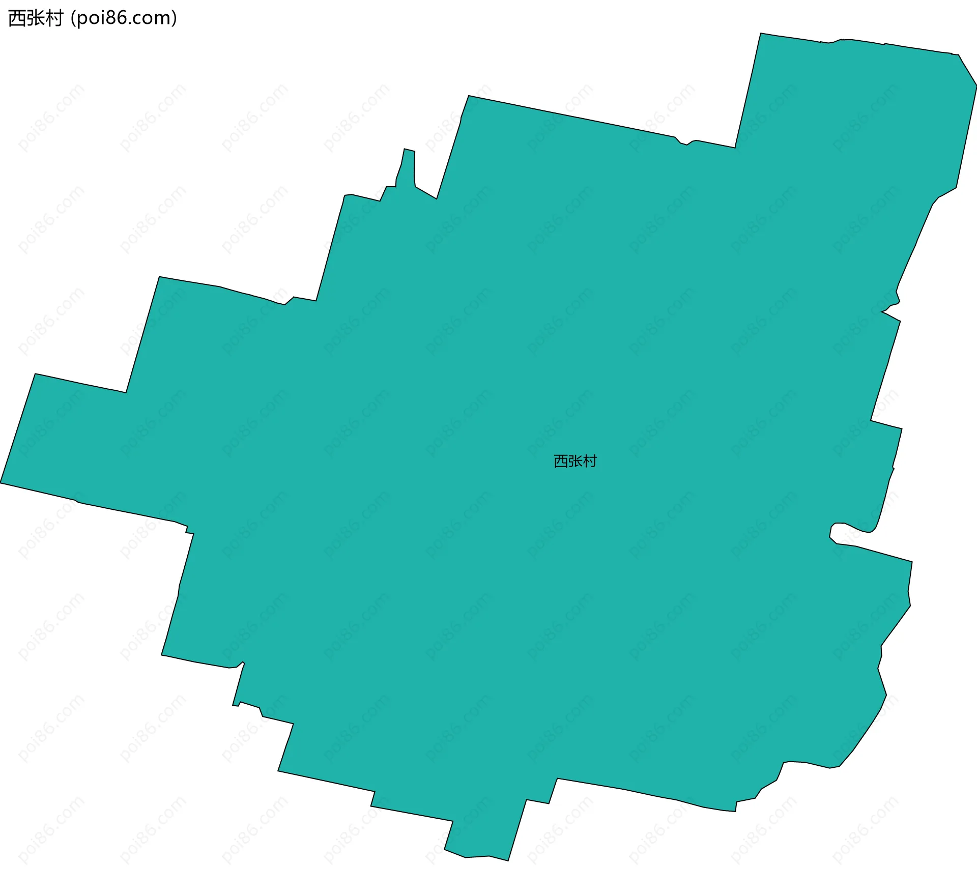 西张村边界地图