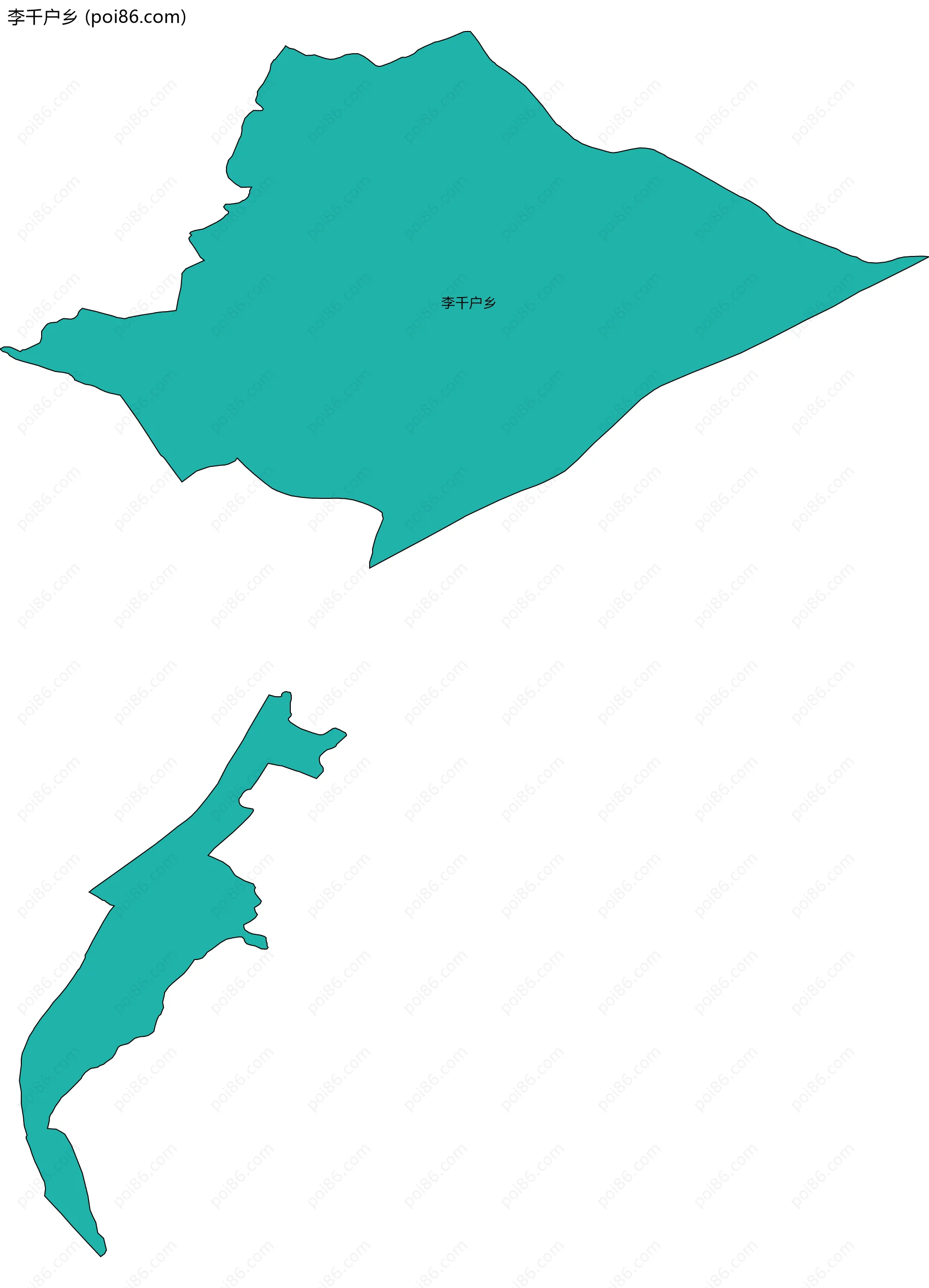 李千户乡边界地图