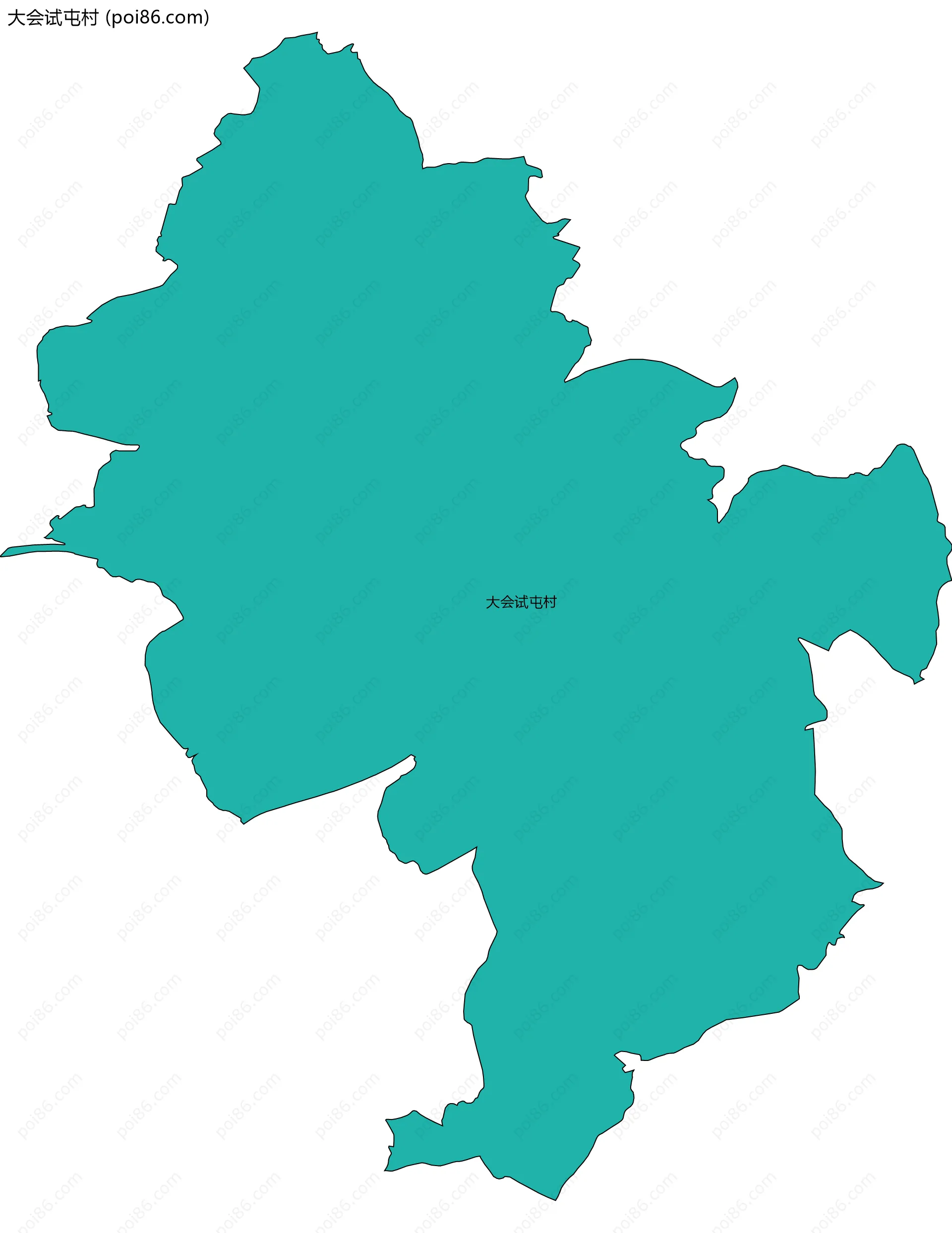 大会试屯村边界地图