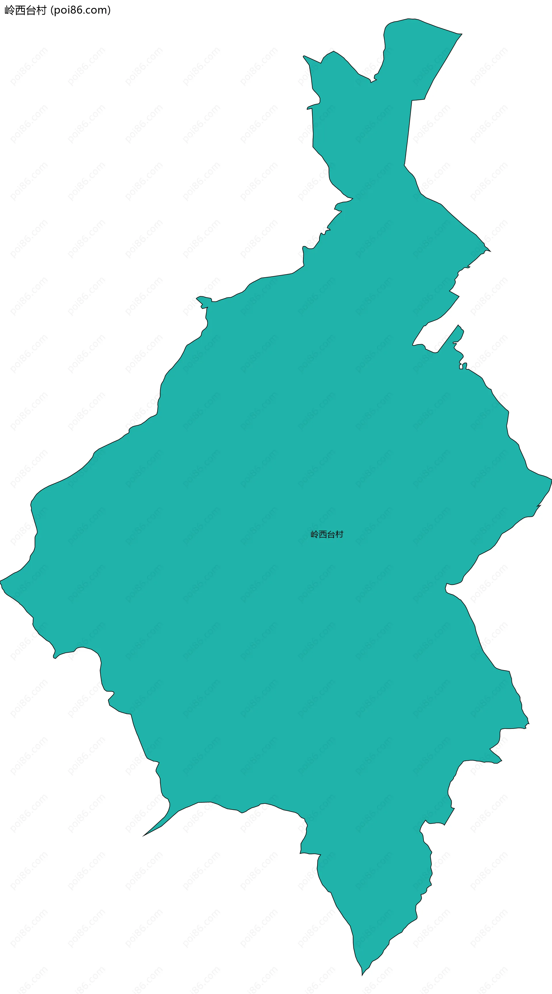 岭西台村边界地图