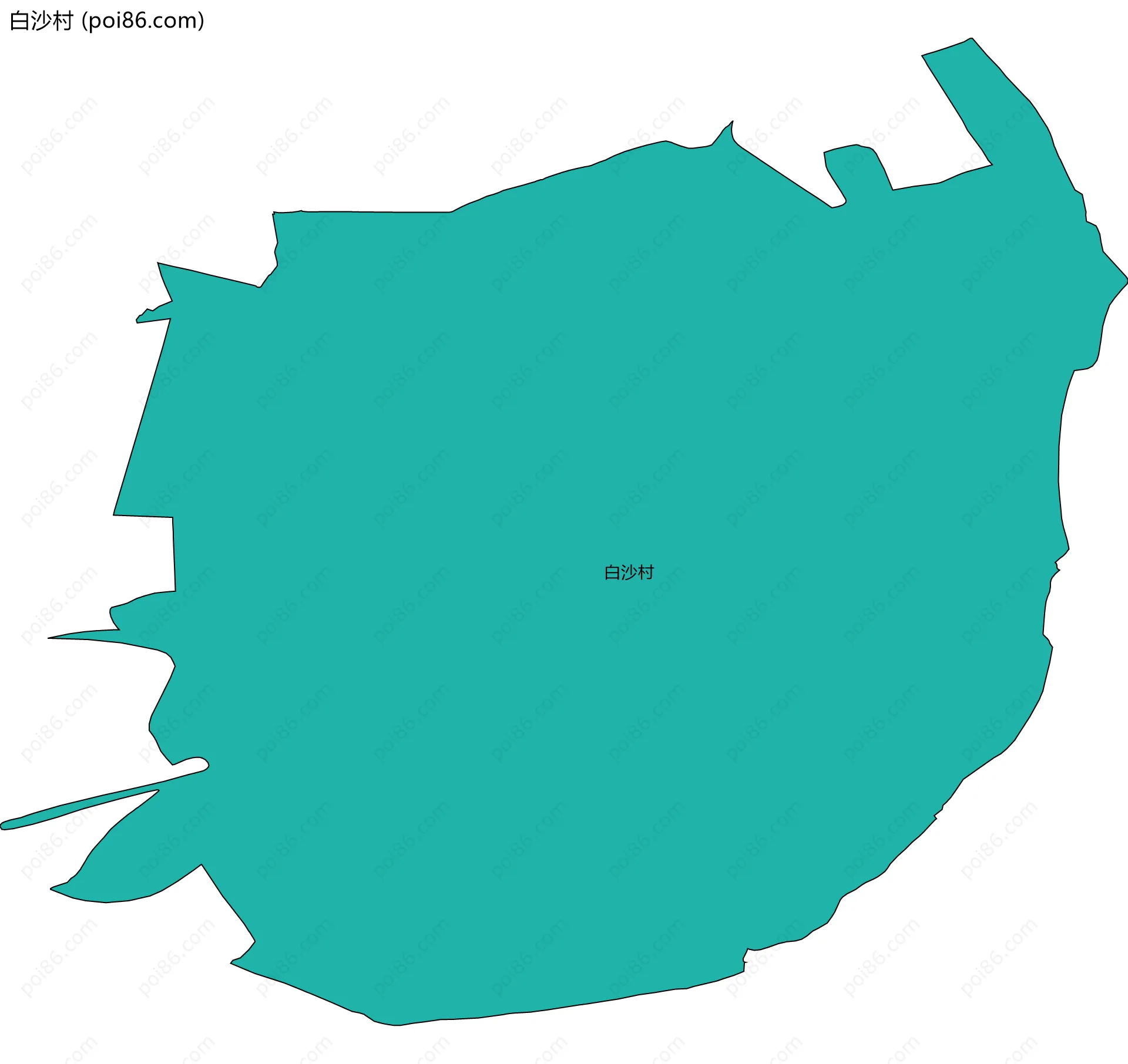 白沙村边界地图