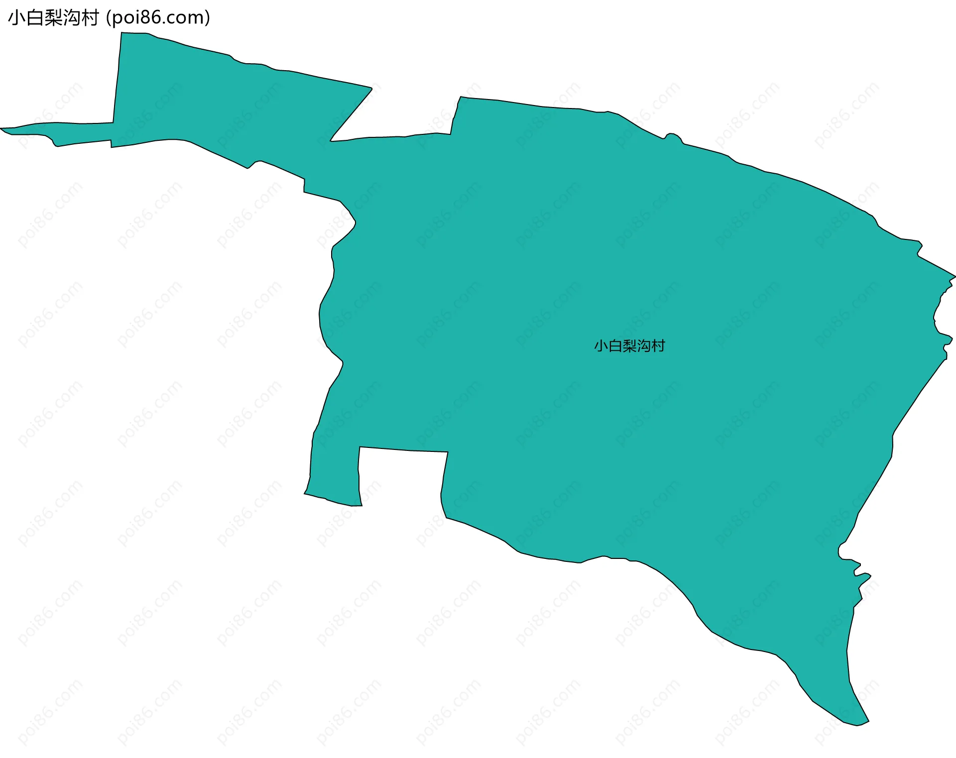 小白梨沟村边界地图