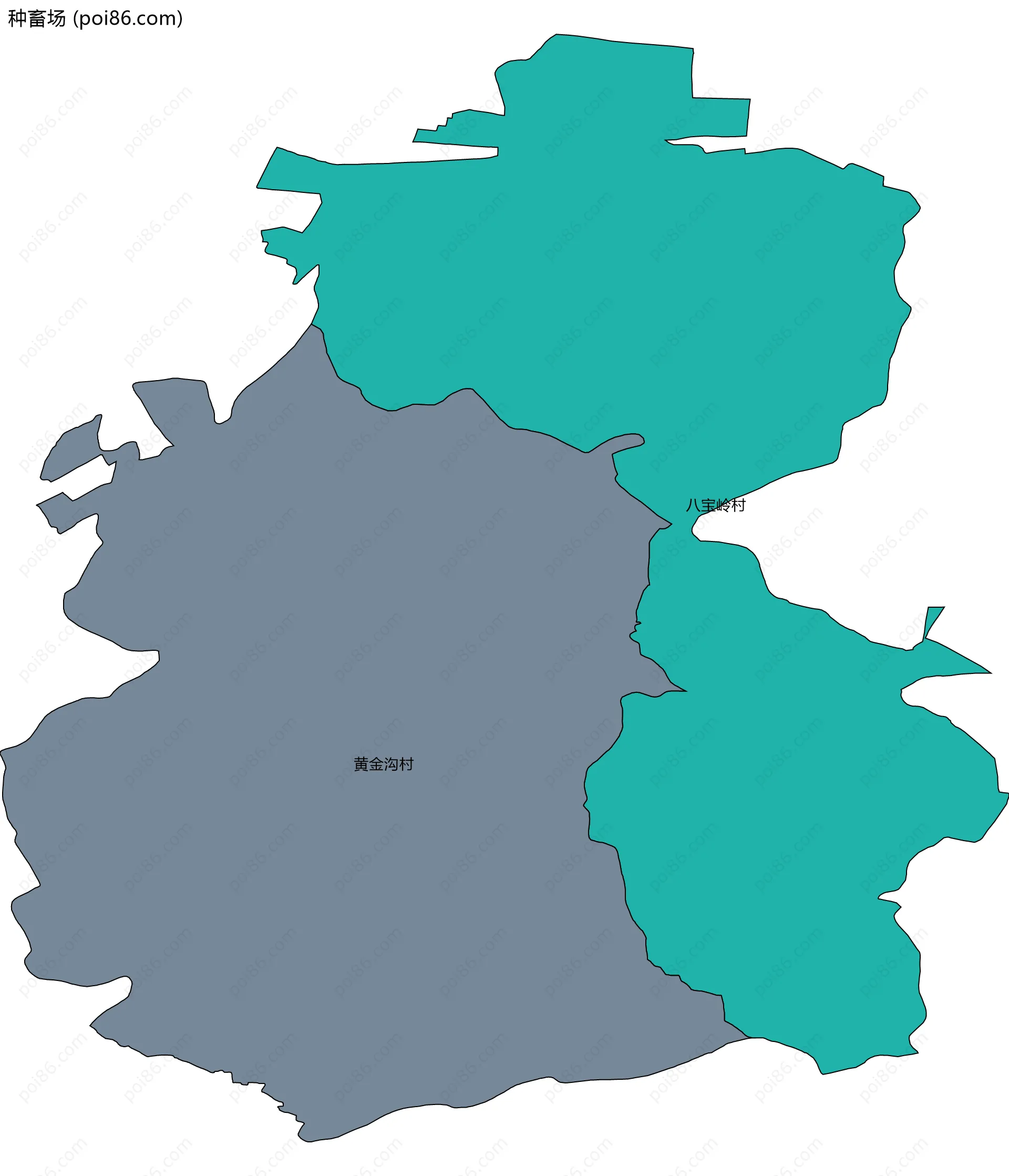 种畜场边界地图(五级行政区划)