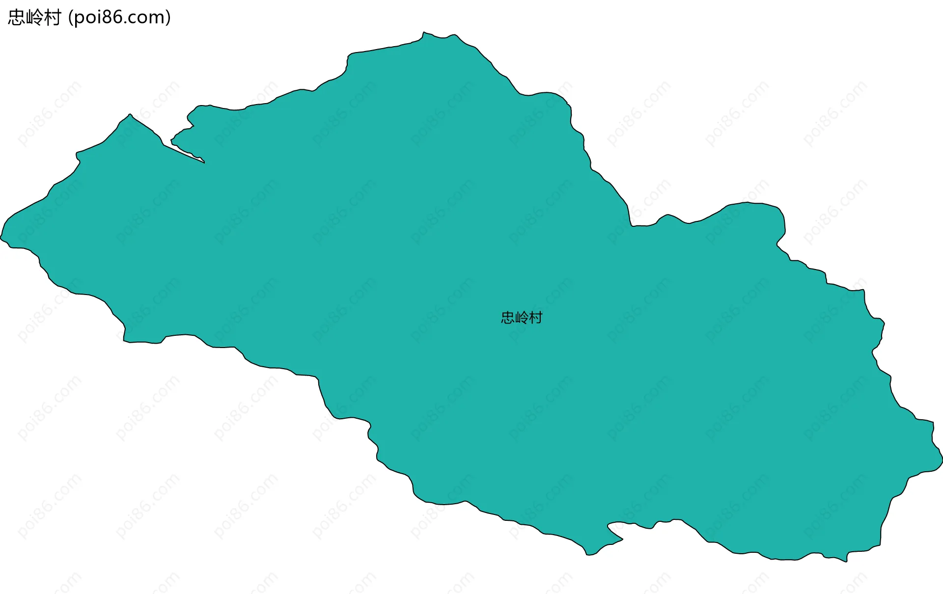 忠岭村边界地图