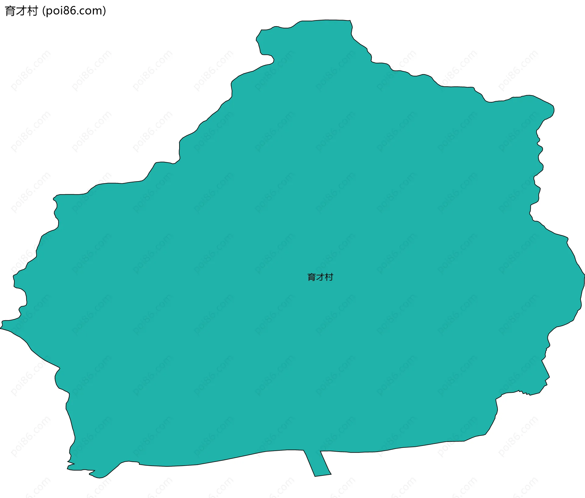 育才村边界地图
