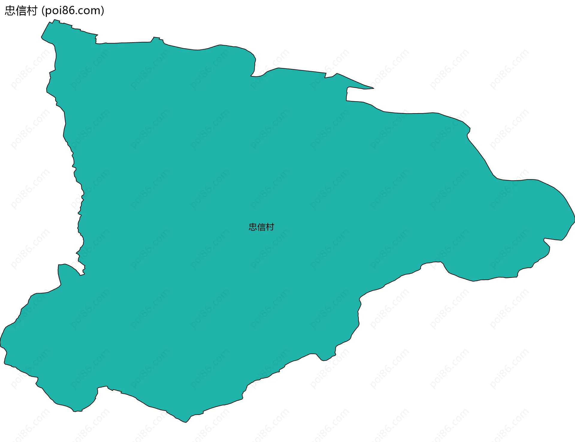 忠信村边界地图