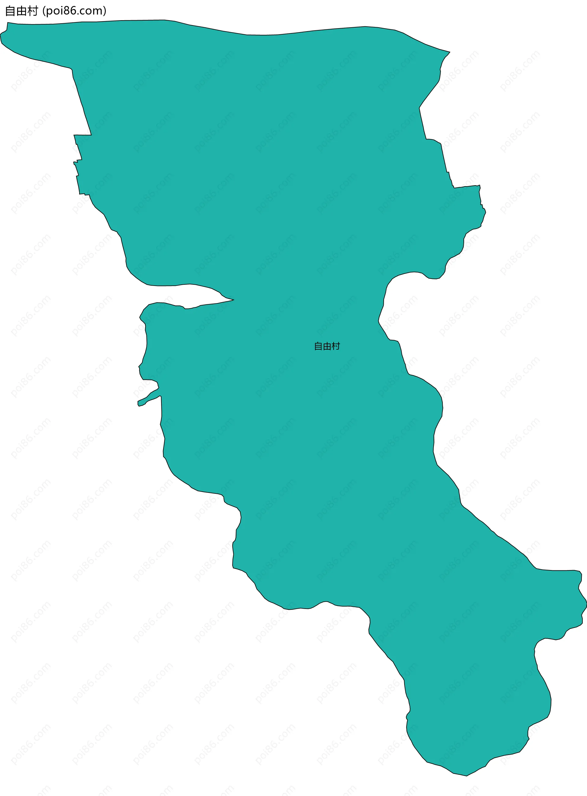 自由村边界地图