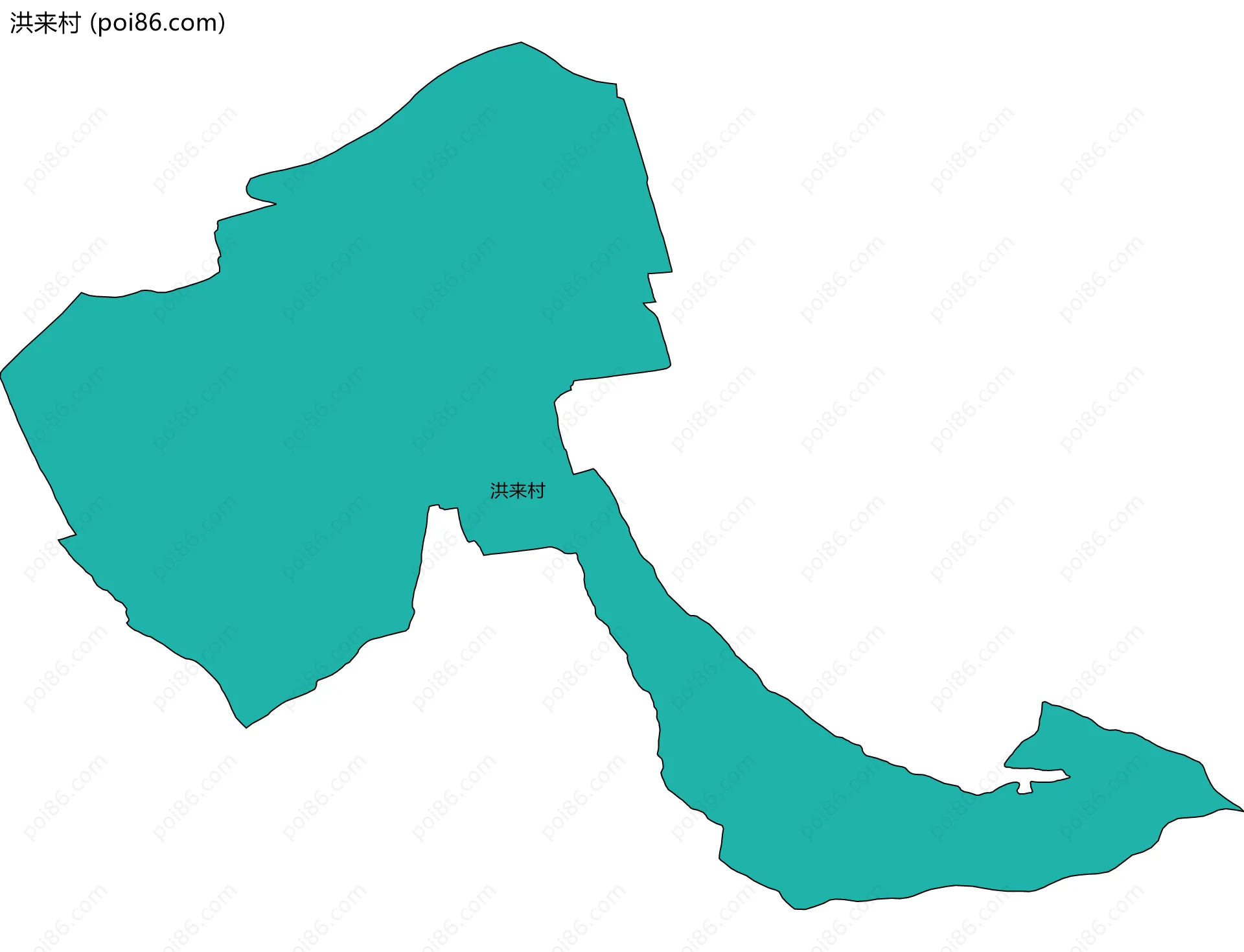 洪来村边界地图