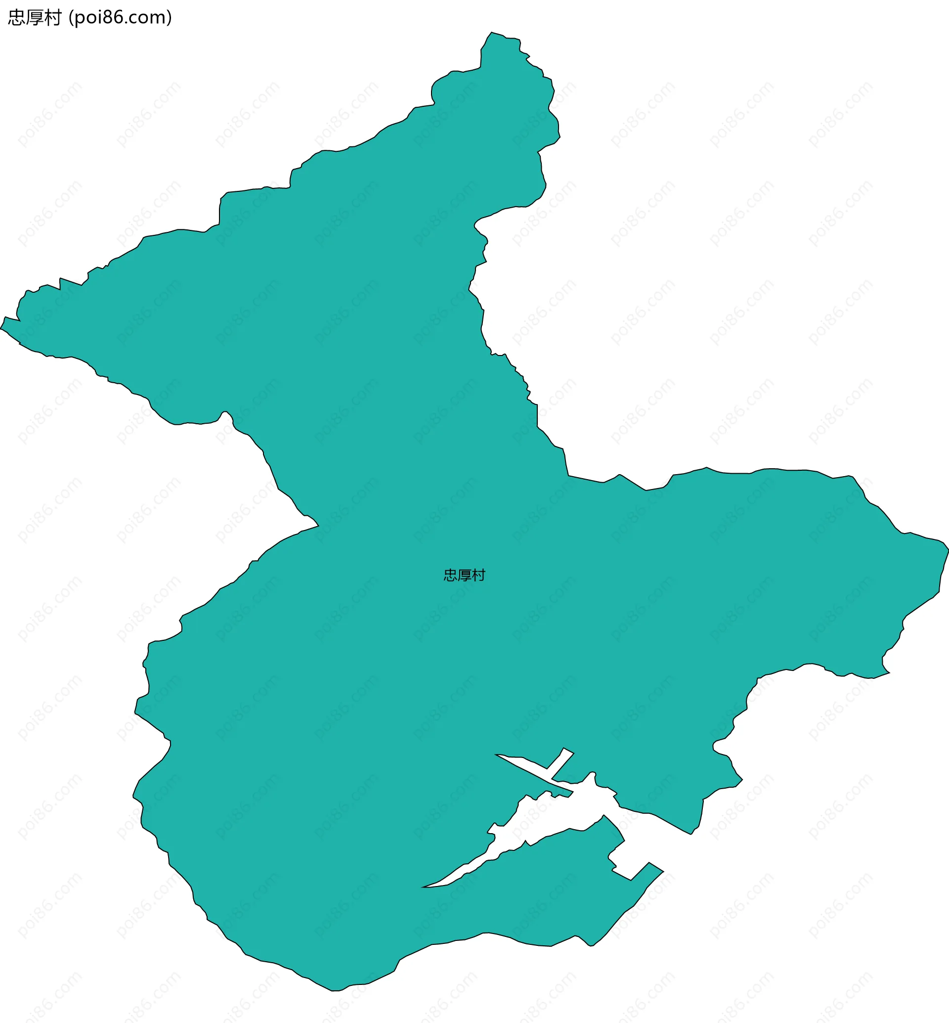 忠厚村边界地图