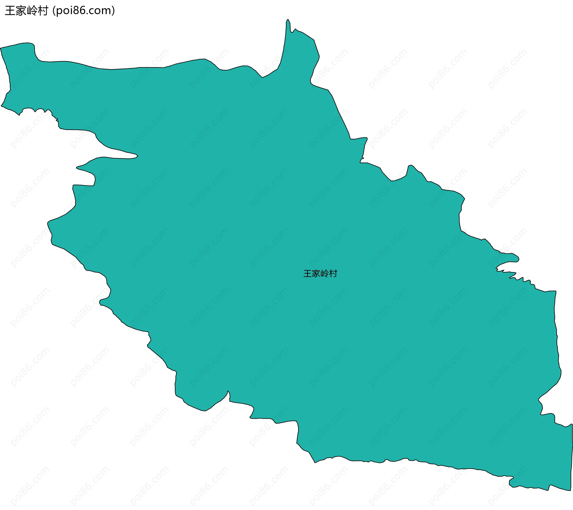 王家岭村边界地图