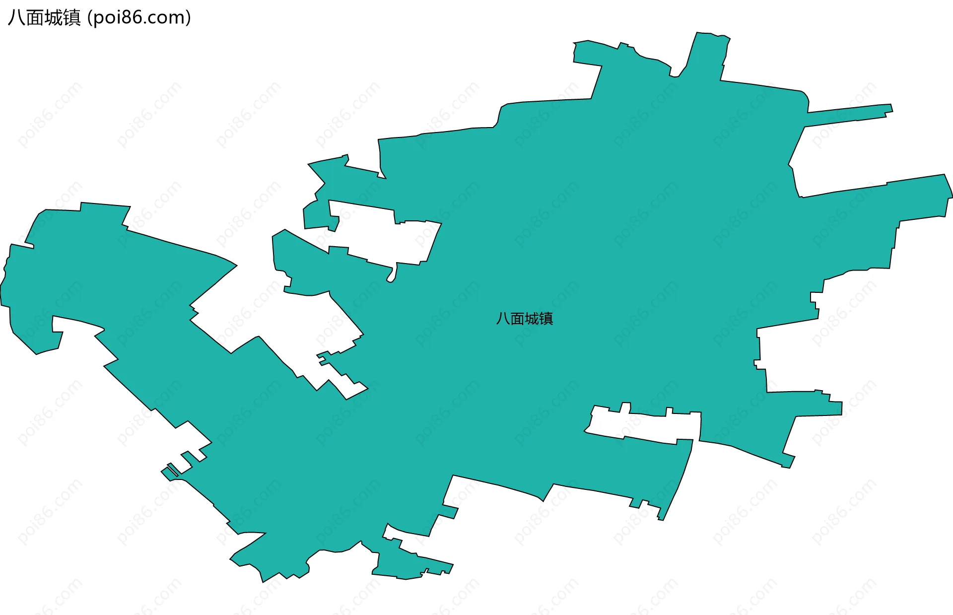 八面城镇边界地图