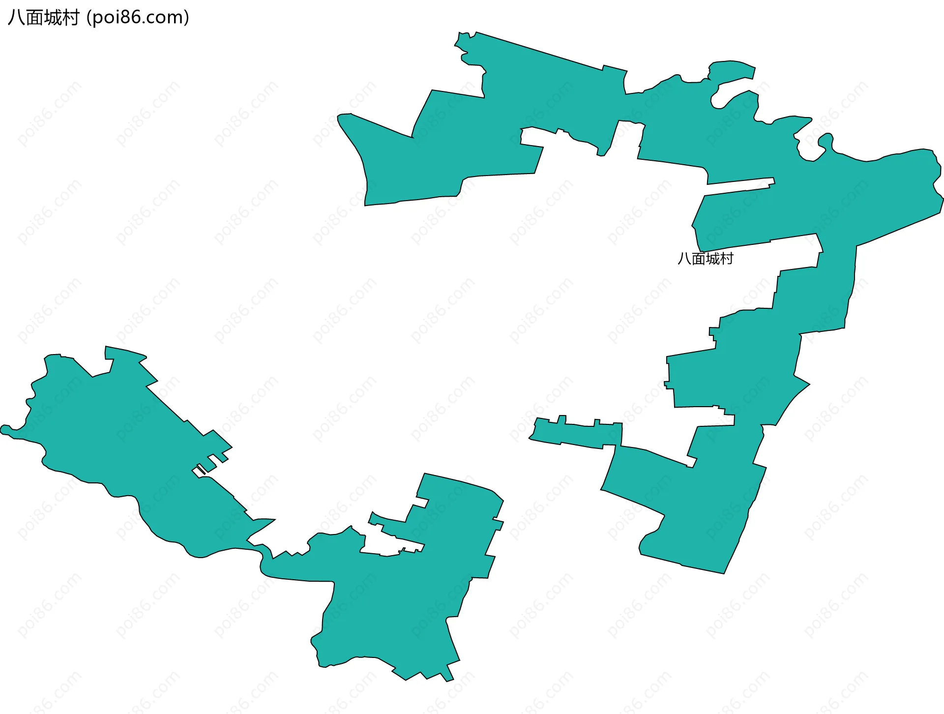八面城村边界地图