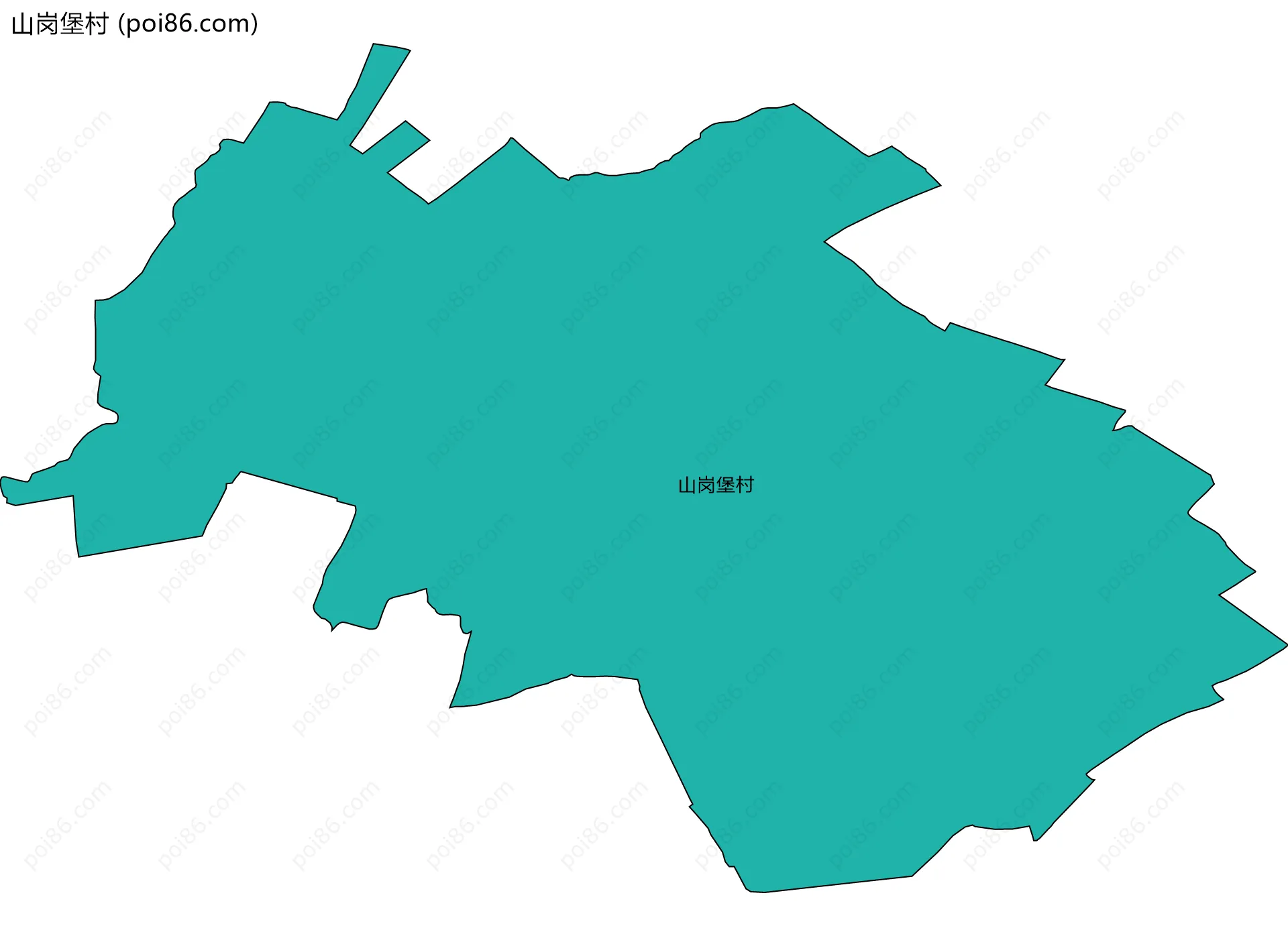 山岗堡村边界地图