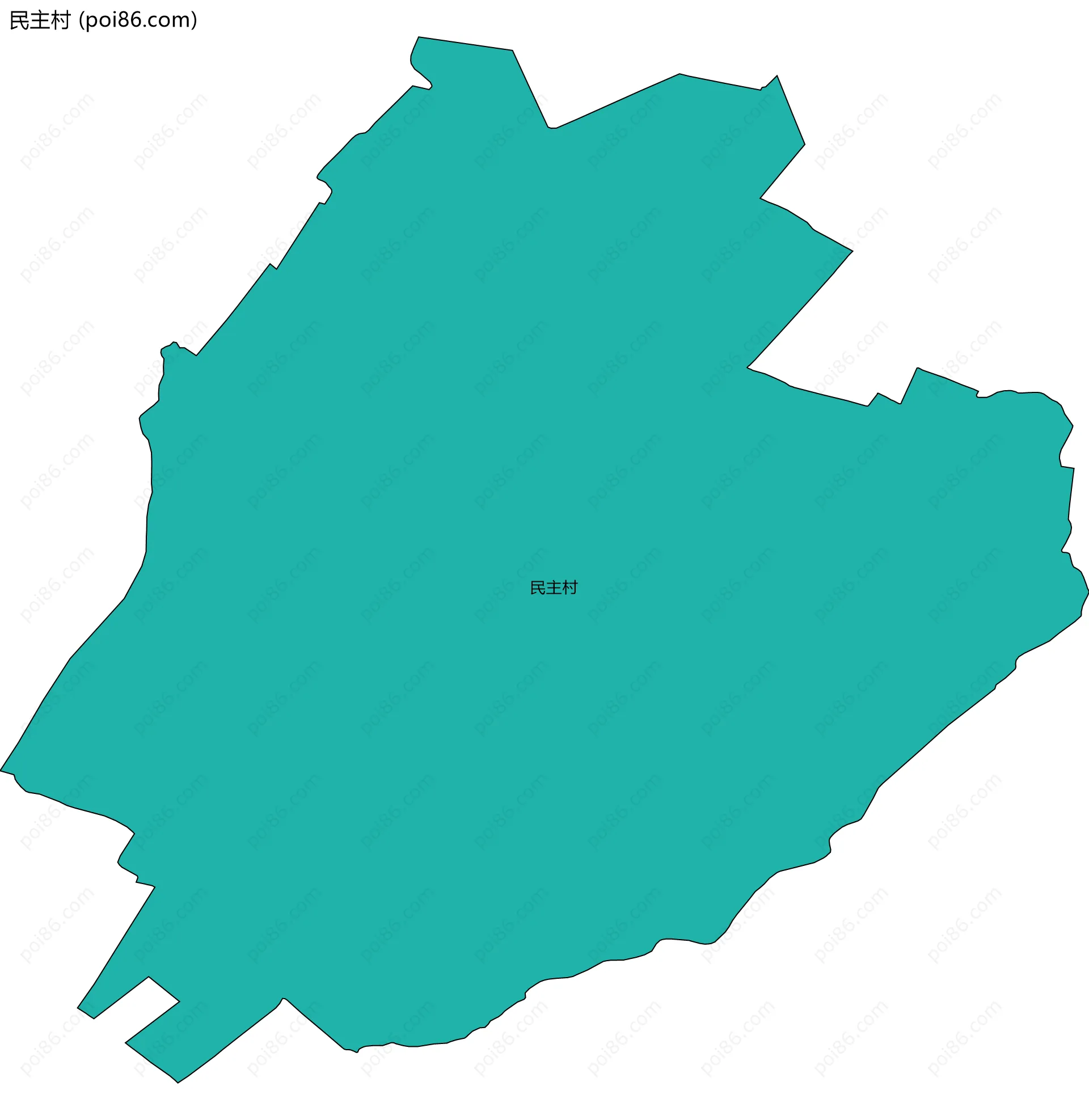 民主村边界地图